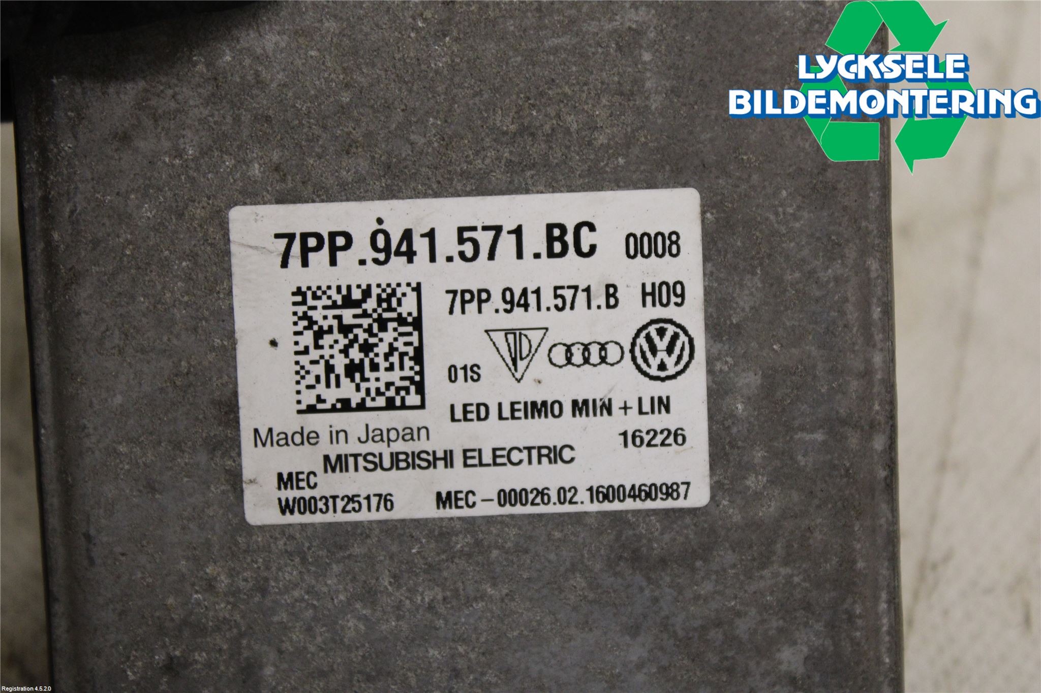 Audi A4/S4 B9 16-19 Styrenhet Strålkastare