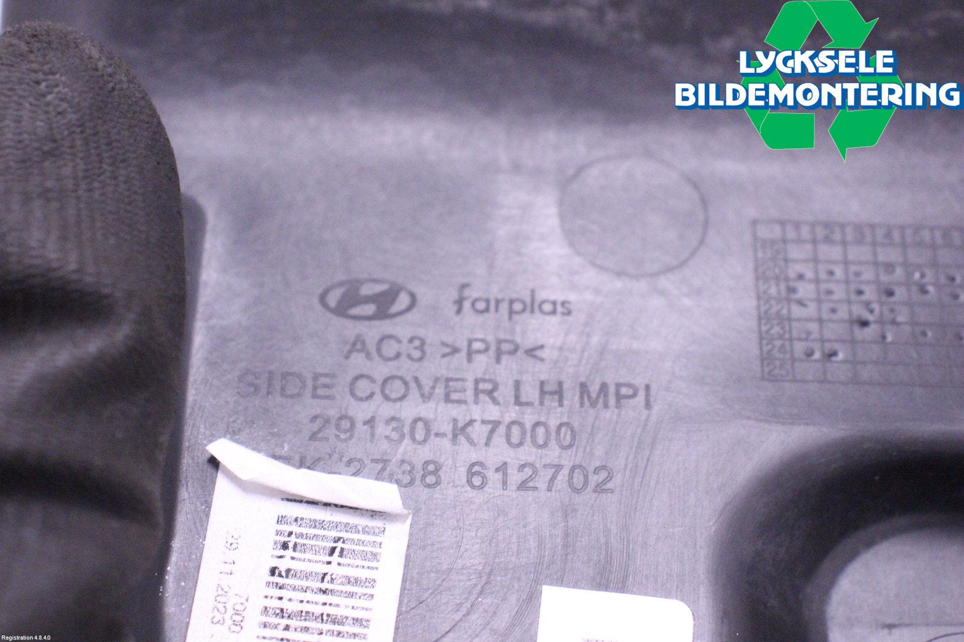 Hyundai i10 LA 20- Hasplåt Plåt-Plast