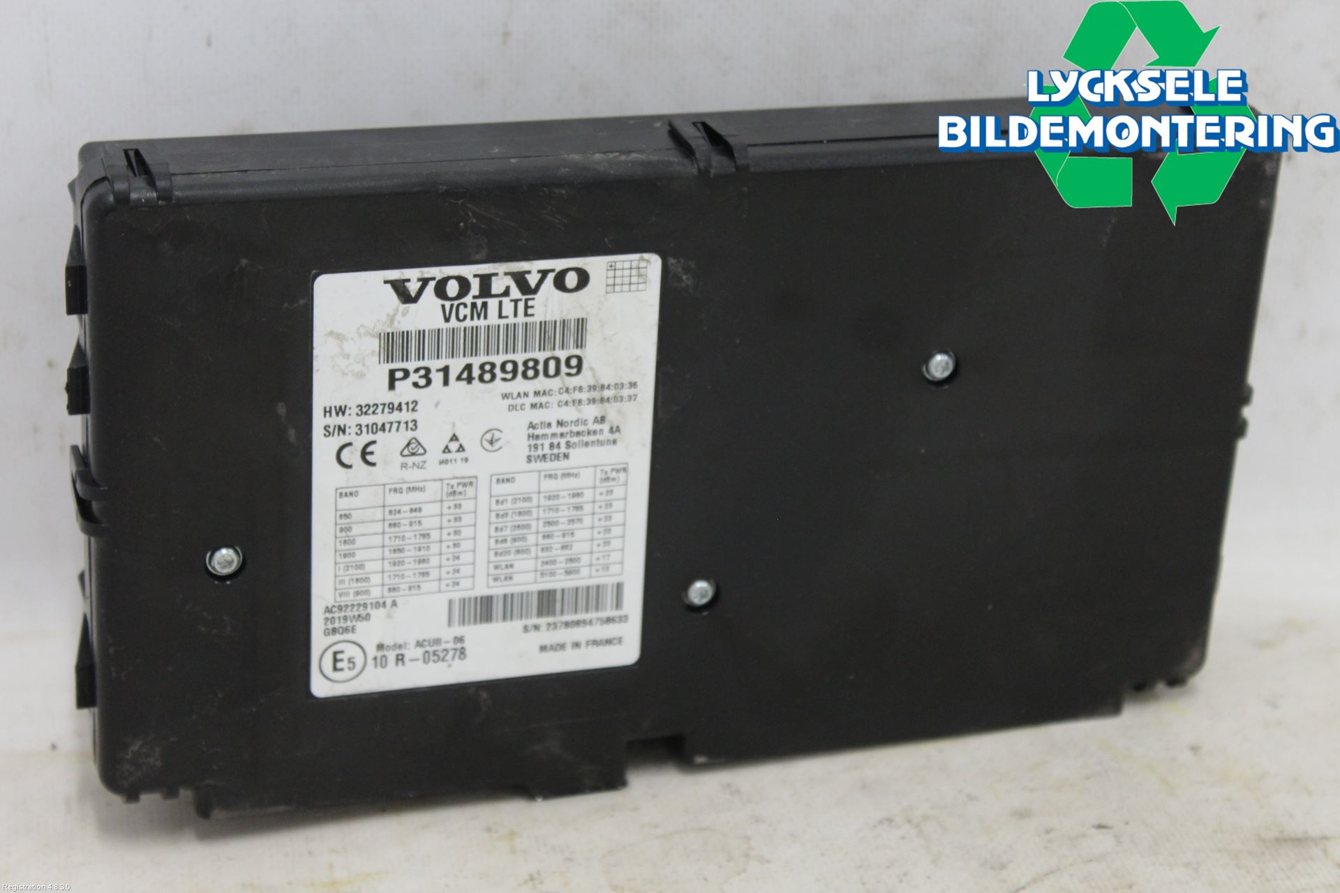 Volvo V60 19- Styrenhet Övrigt