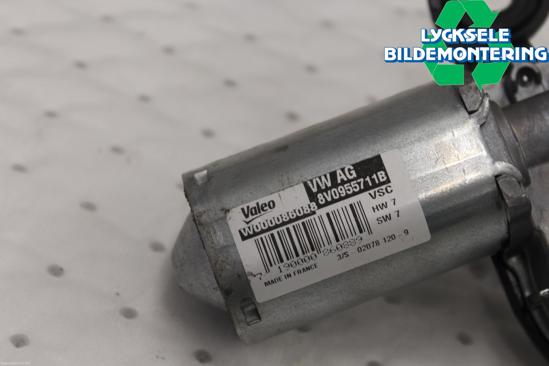 Audi A3/S3 8V 13-20 Torkarmotor Baklucka