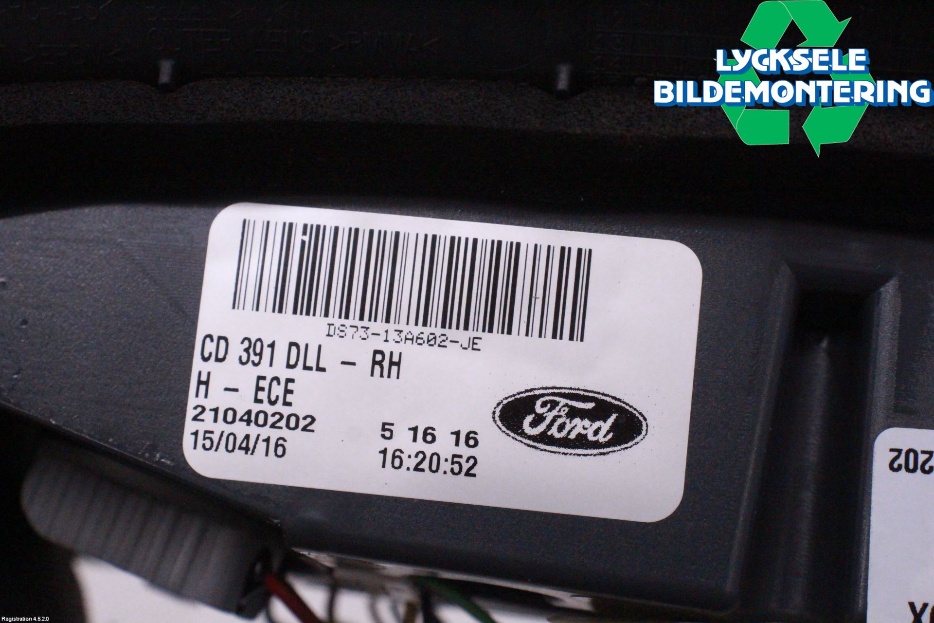 Ford MONDEO 15-22 Bakljus Lucka Hö