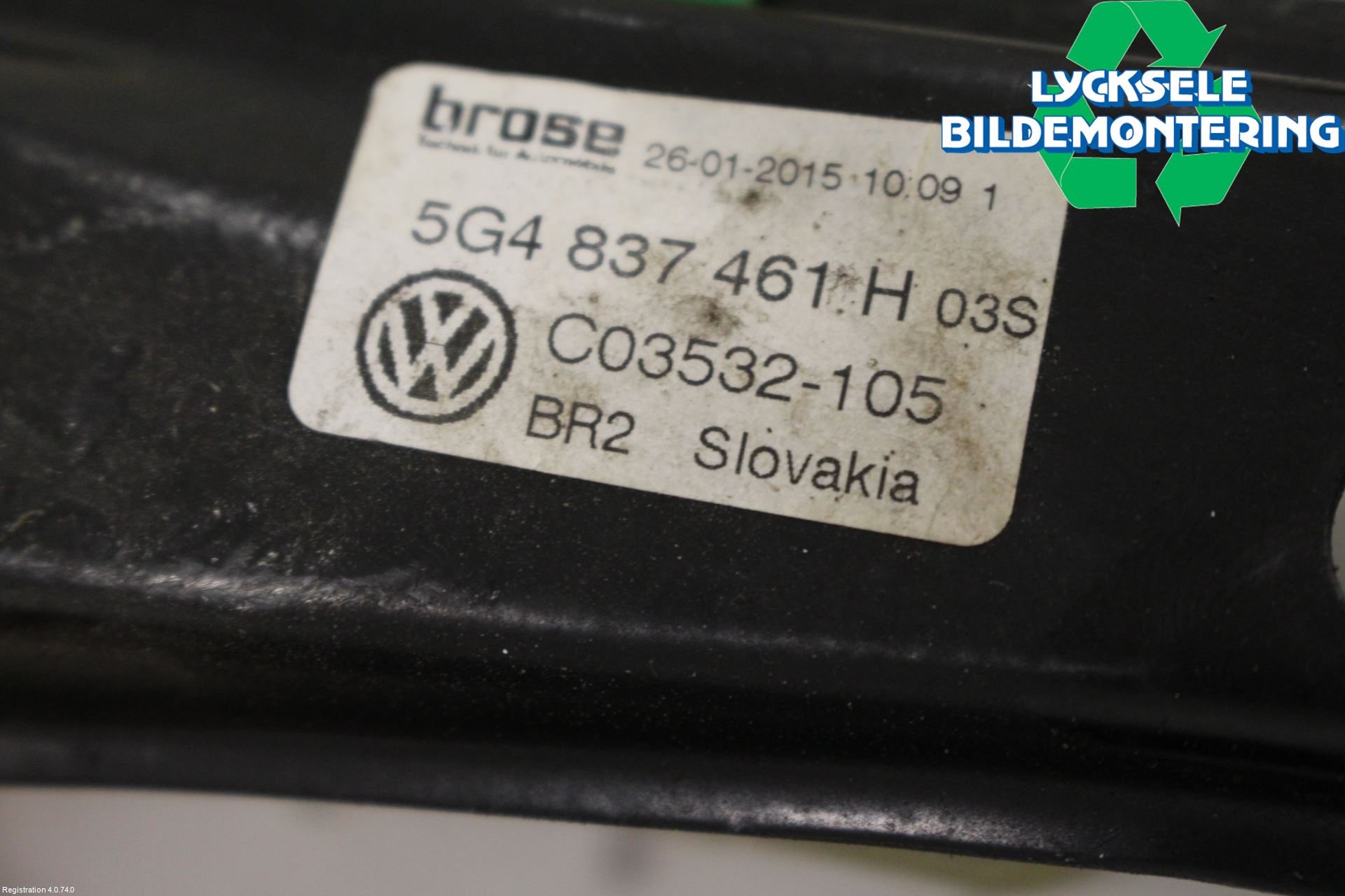 Volkswagen VW GOLF / E-GOLF VII 13-20 Fönsterhissmekanism