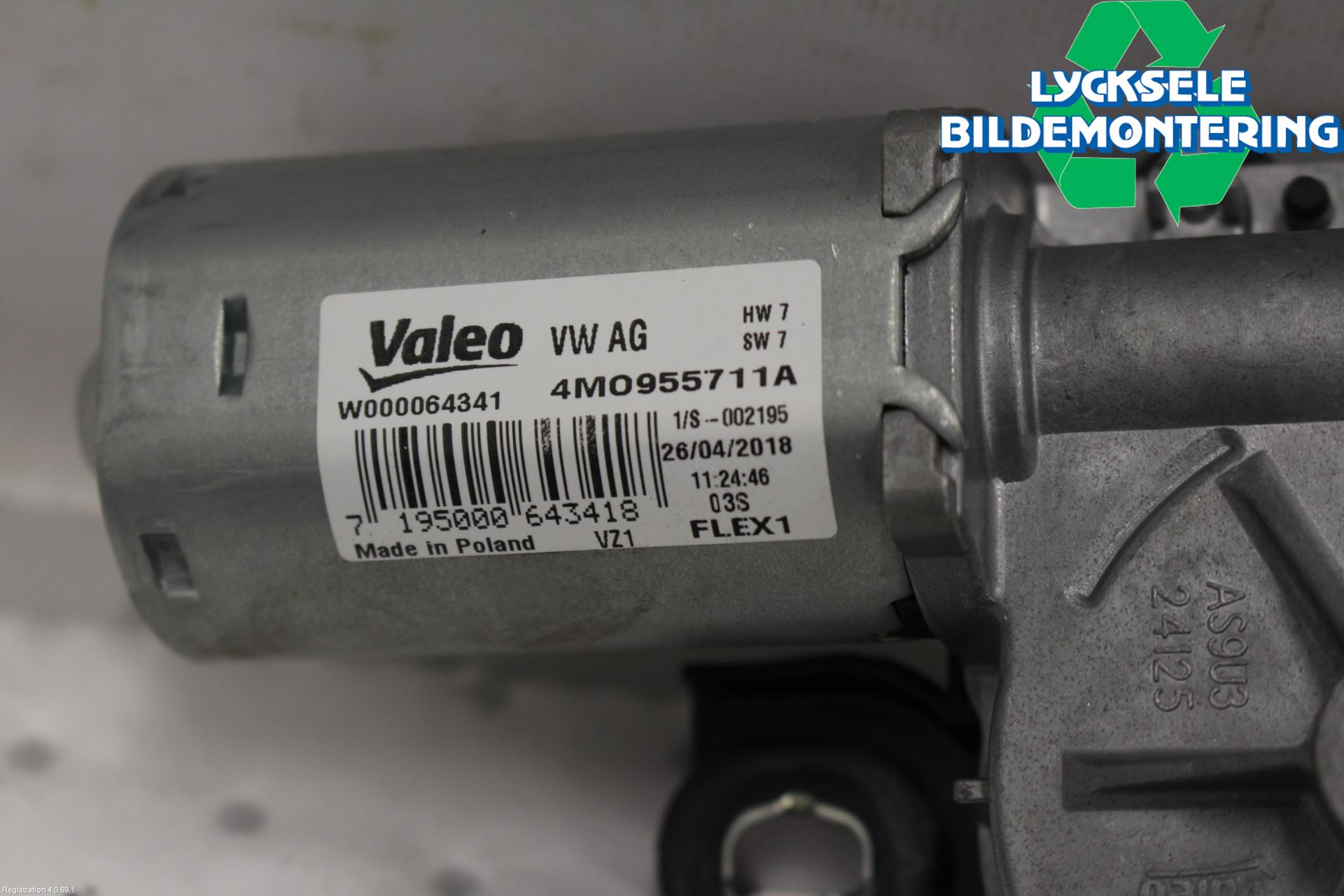 Audi A4/S4 B9 16-19 Torkarmotor Baklucka