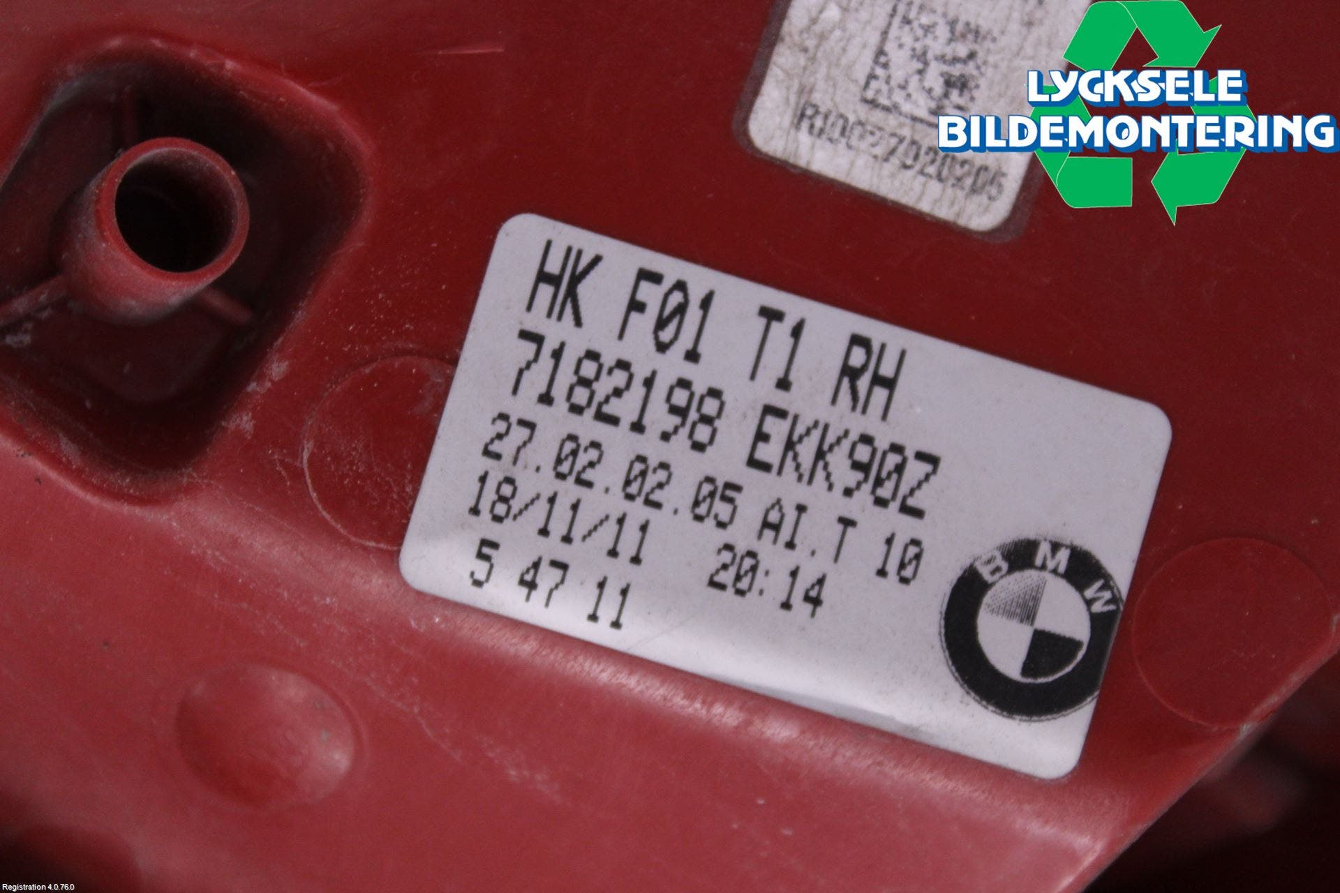 BMW 7 F01/02/03/04 09-15 Bakljus Höger