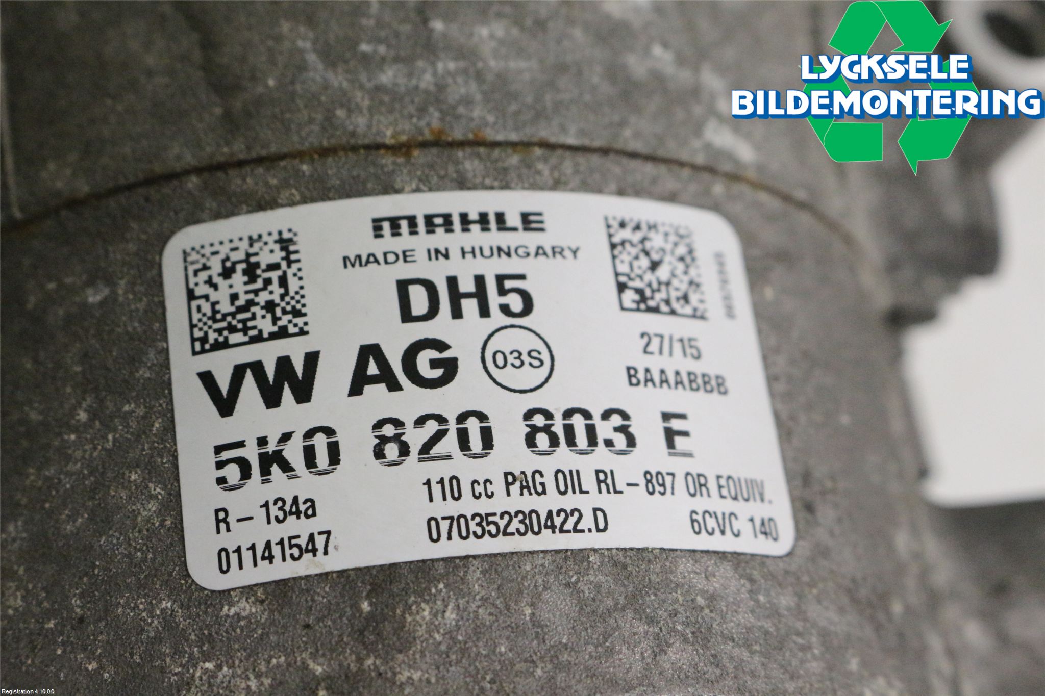 Volkswagen VW CADDY 16-20 Ac Kompressor