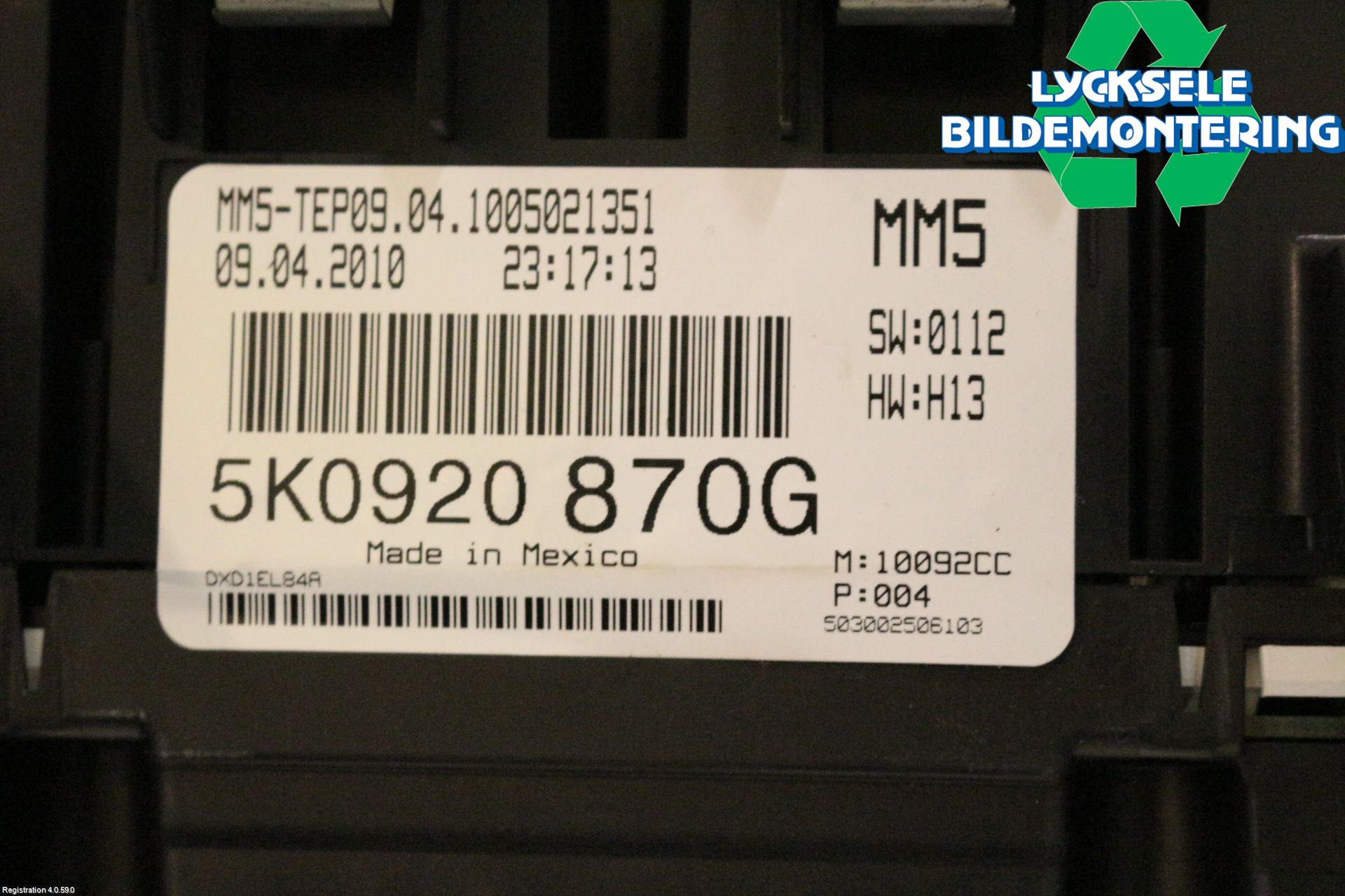 Volkswagen VW GOLF VI 09-13 Instrument Komb