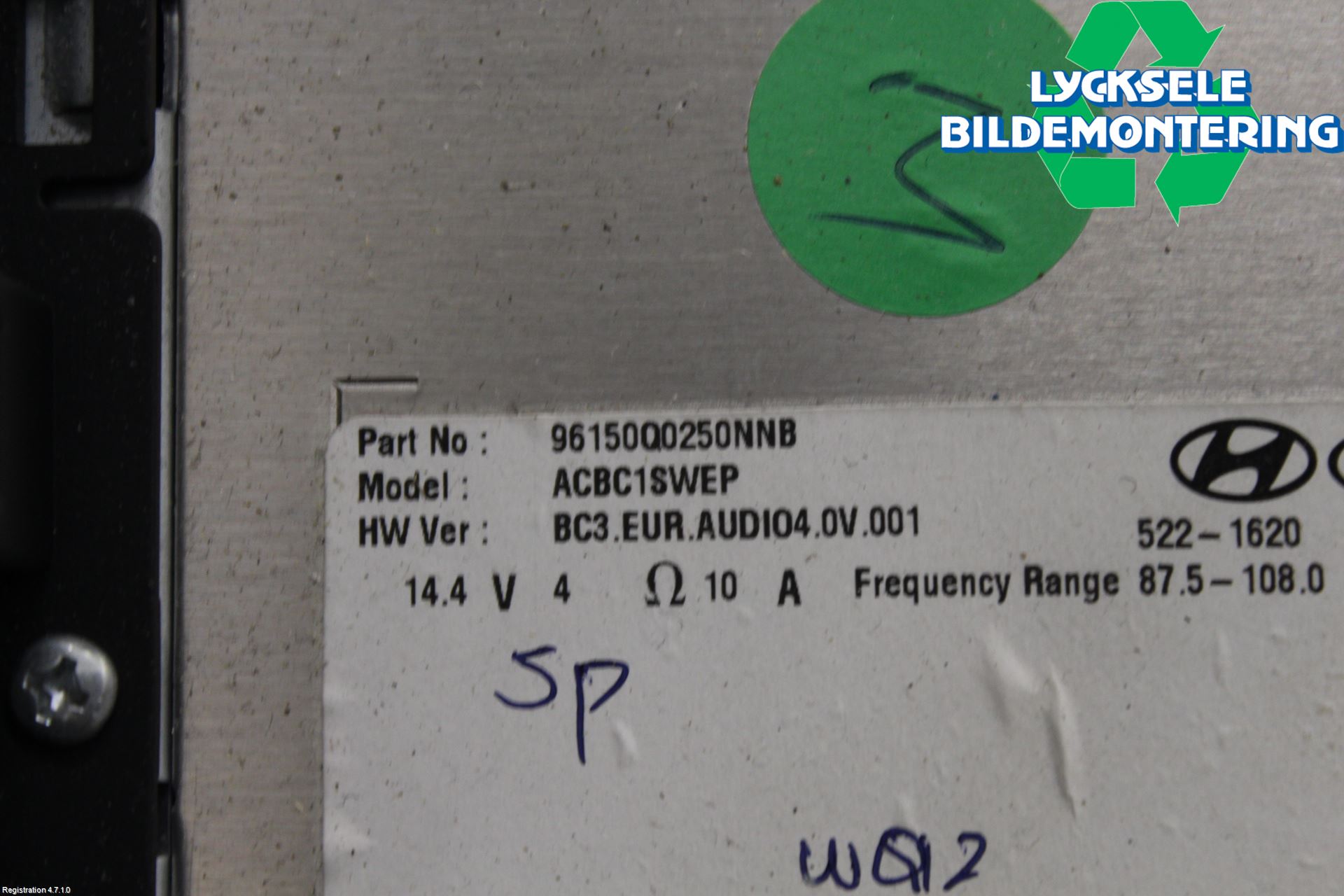 Hyundai i20 BC 21- Cd Radio - Multimediapanel