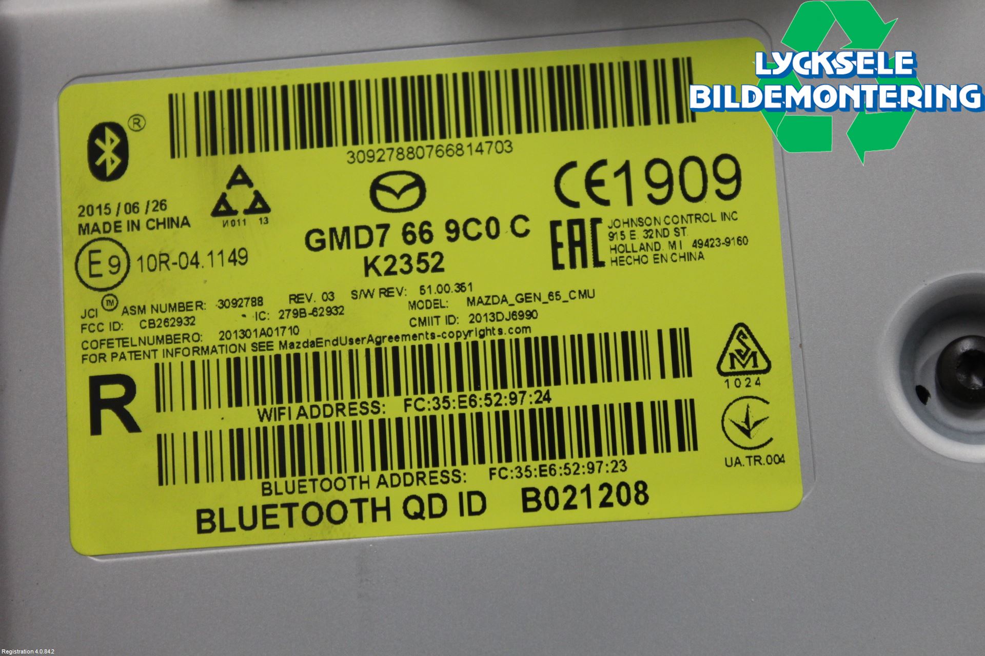 Mazda CX-3 Cd Radio - Multimediapanel