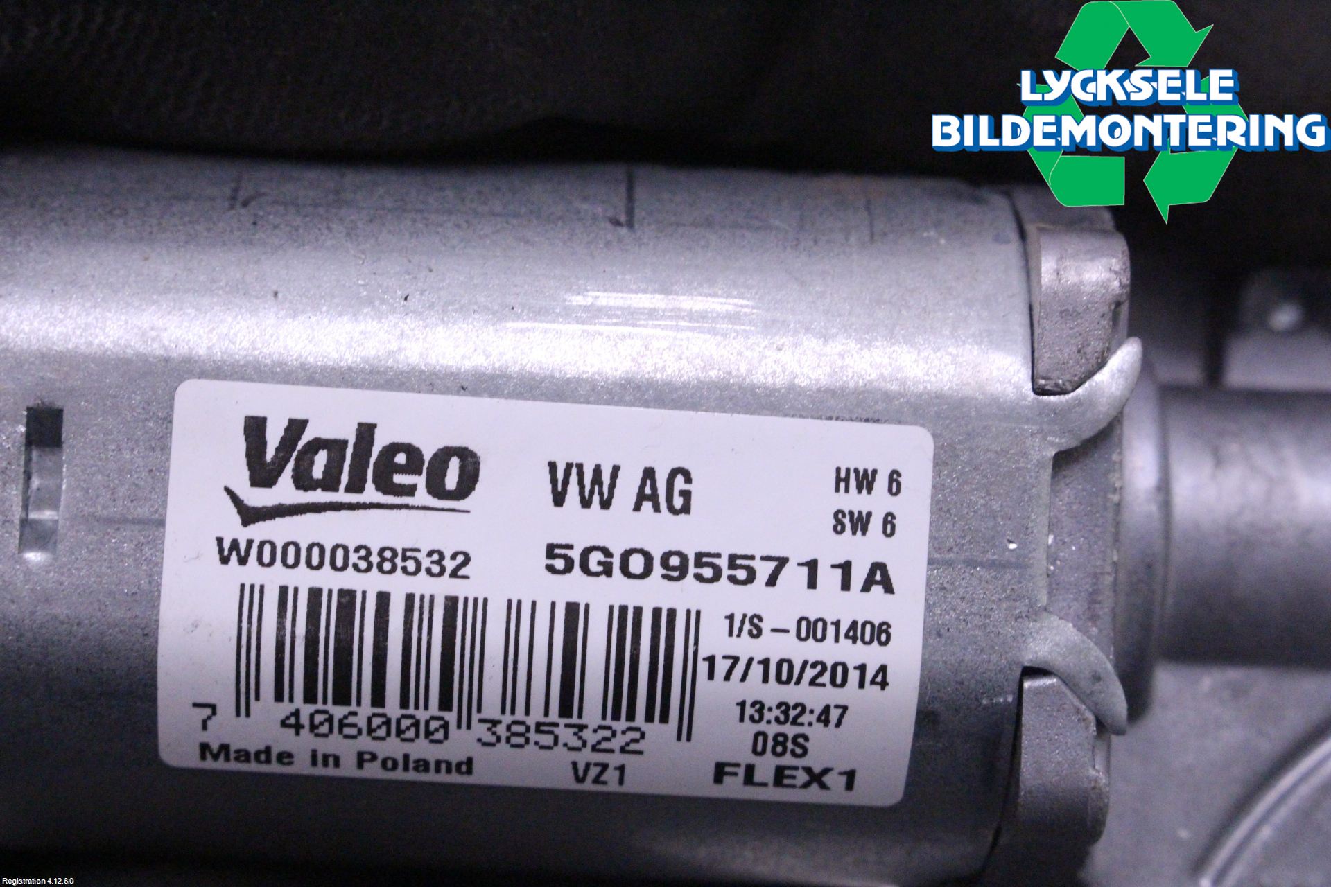 Volkswagen VW GOLF / E-GOLF VII 13-20 Torkarmotor Baklucka