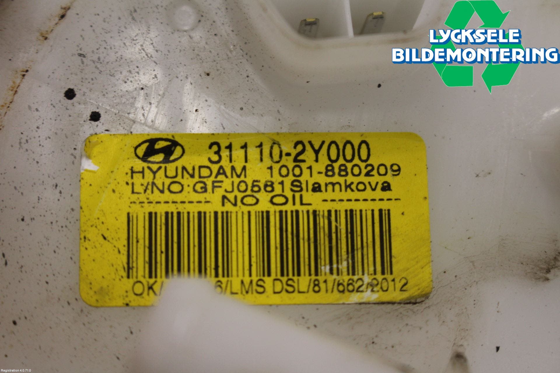 Kia SPORTAGE (SL) 11-15 Bränslepump El