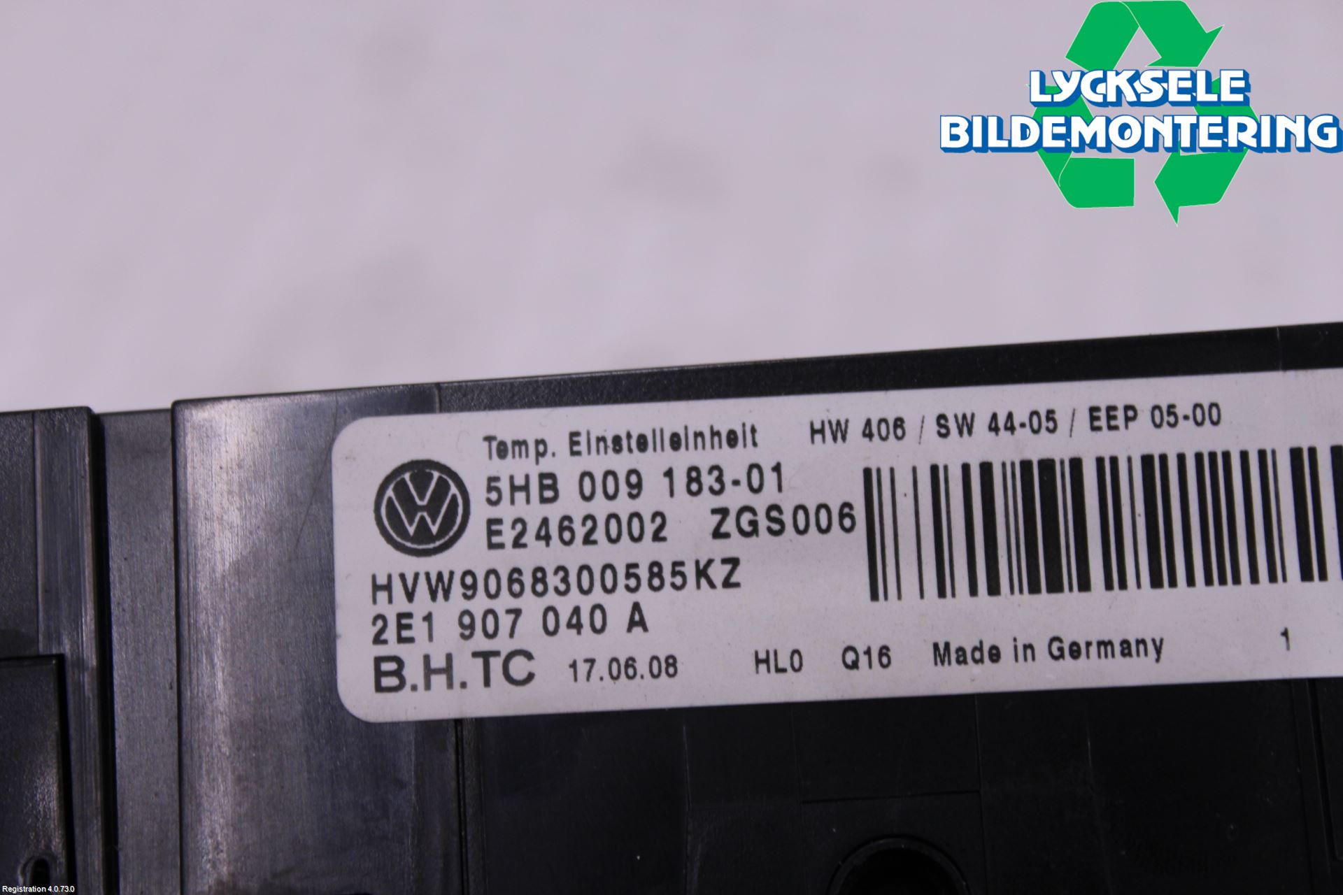 Volkswagen VW CRAFTER 06-16 Ac Styrenhet Ac Manöveren