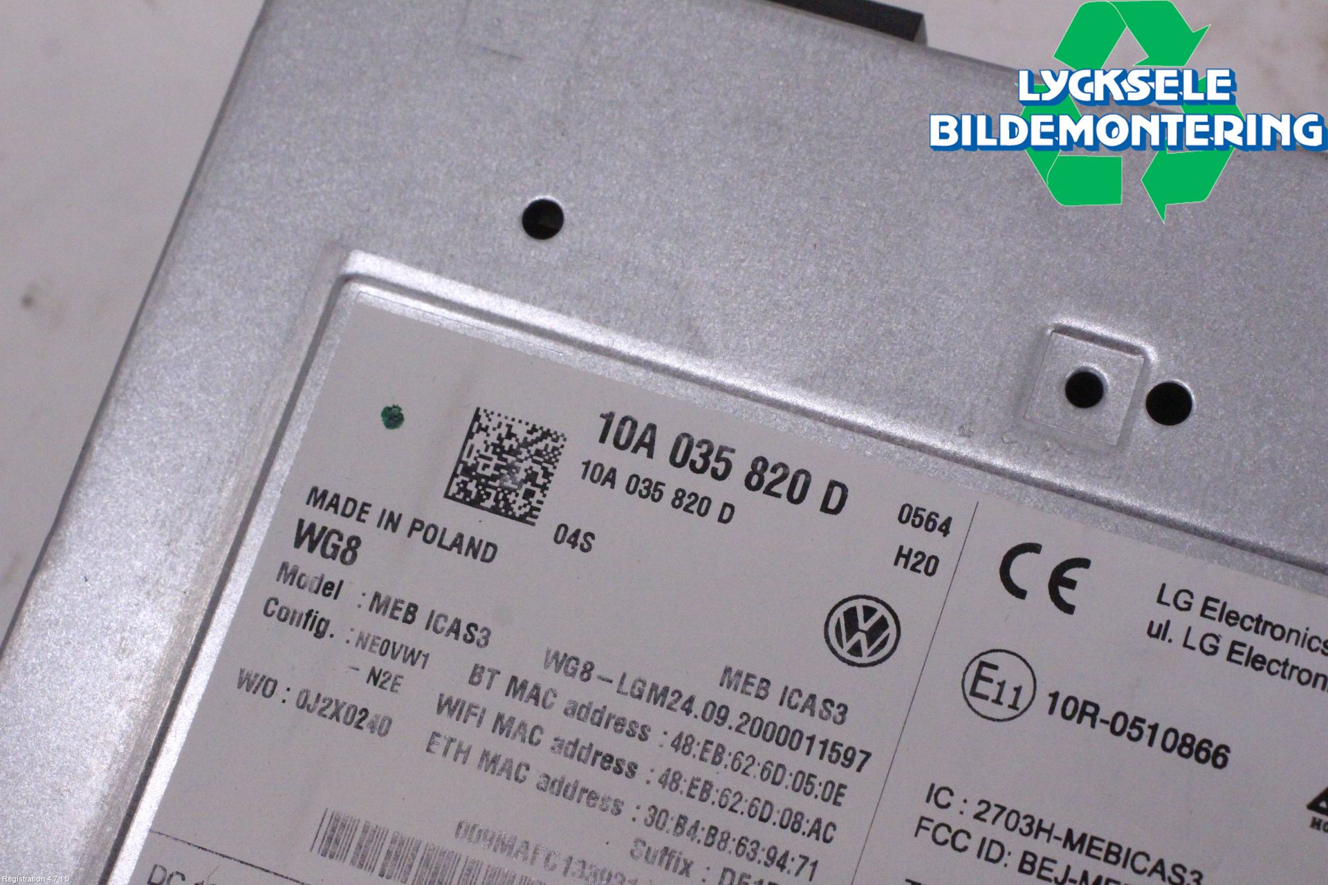 Volkswagen VW ID.3 21- Styrenhet Multimedia