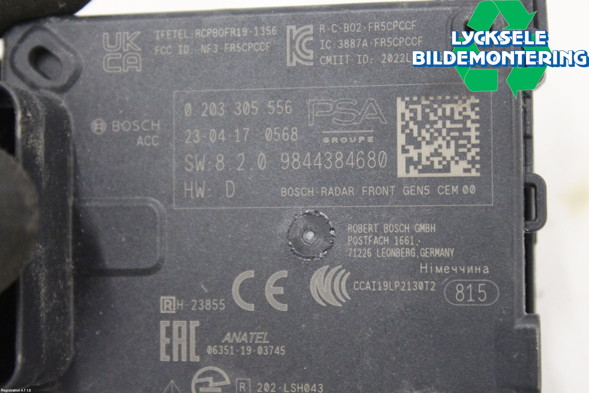Peugeot 308/E-308 21- Sensor Adaptiv Farthållare