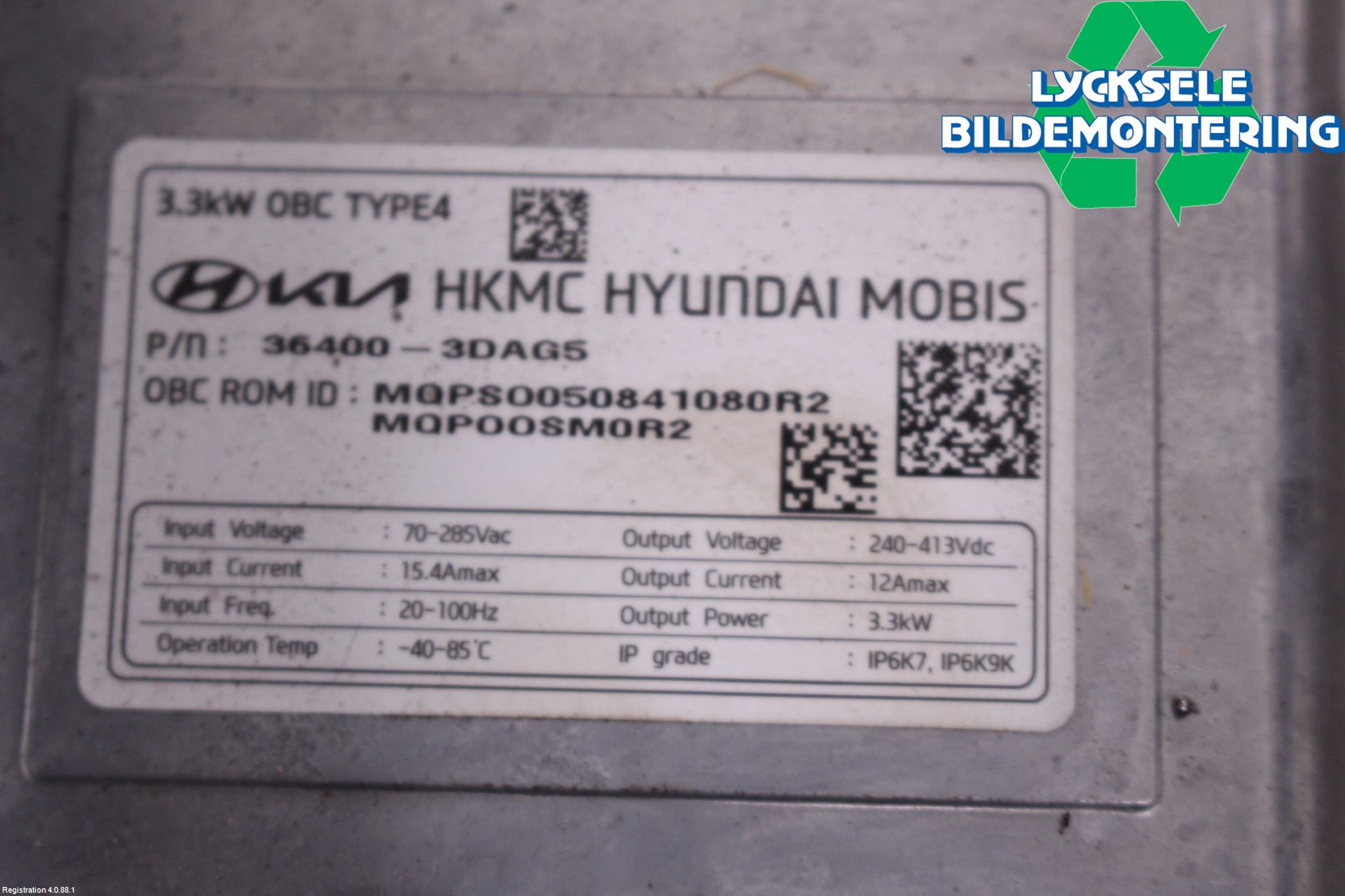 Kia SORENTO 21- Batteriladdare Högspänning