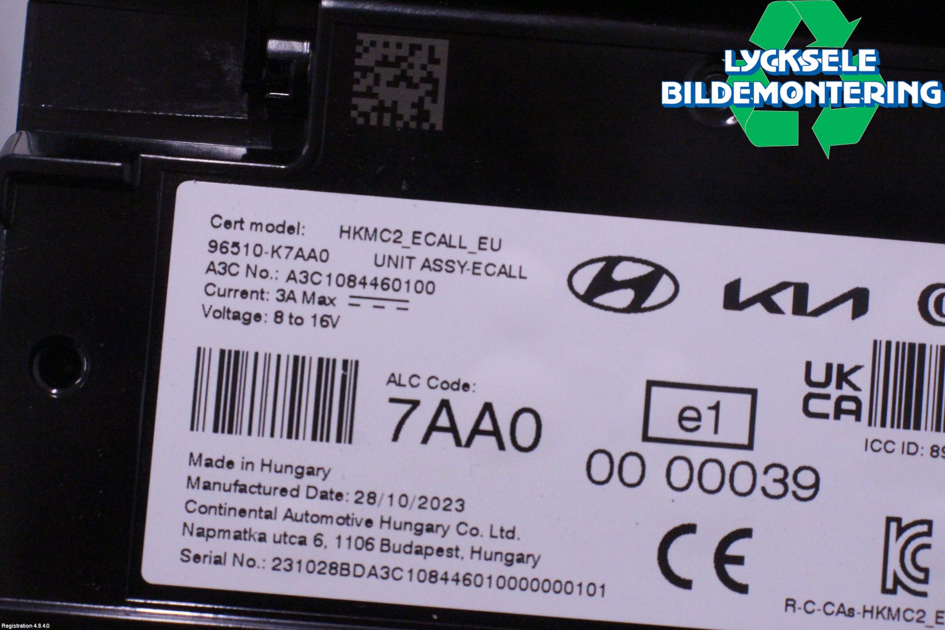 Hyundai i10 LA 20- Styrenhet Övrigt