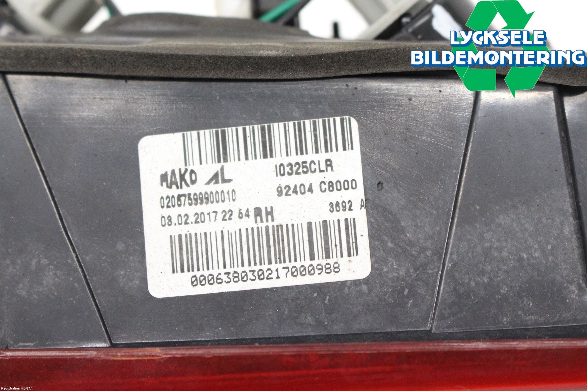 Hyundai i20 GB 15-20 Bakljus Lucka Hö