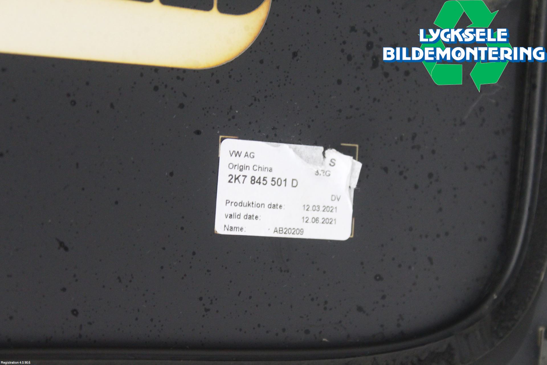 Volkswagen VW CADDY 21- Dörruta Bak Van-Skåp Vä