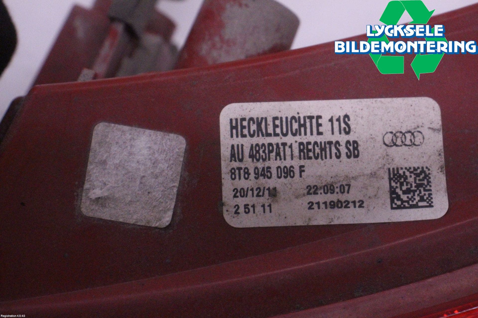 Audi A5 07-16 Bakljus Höger