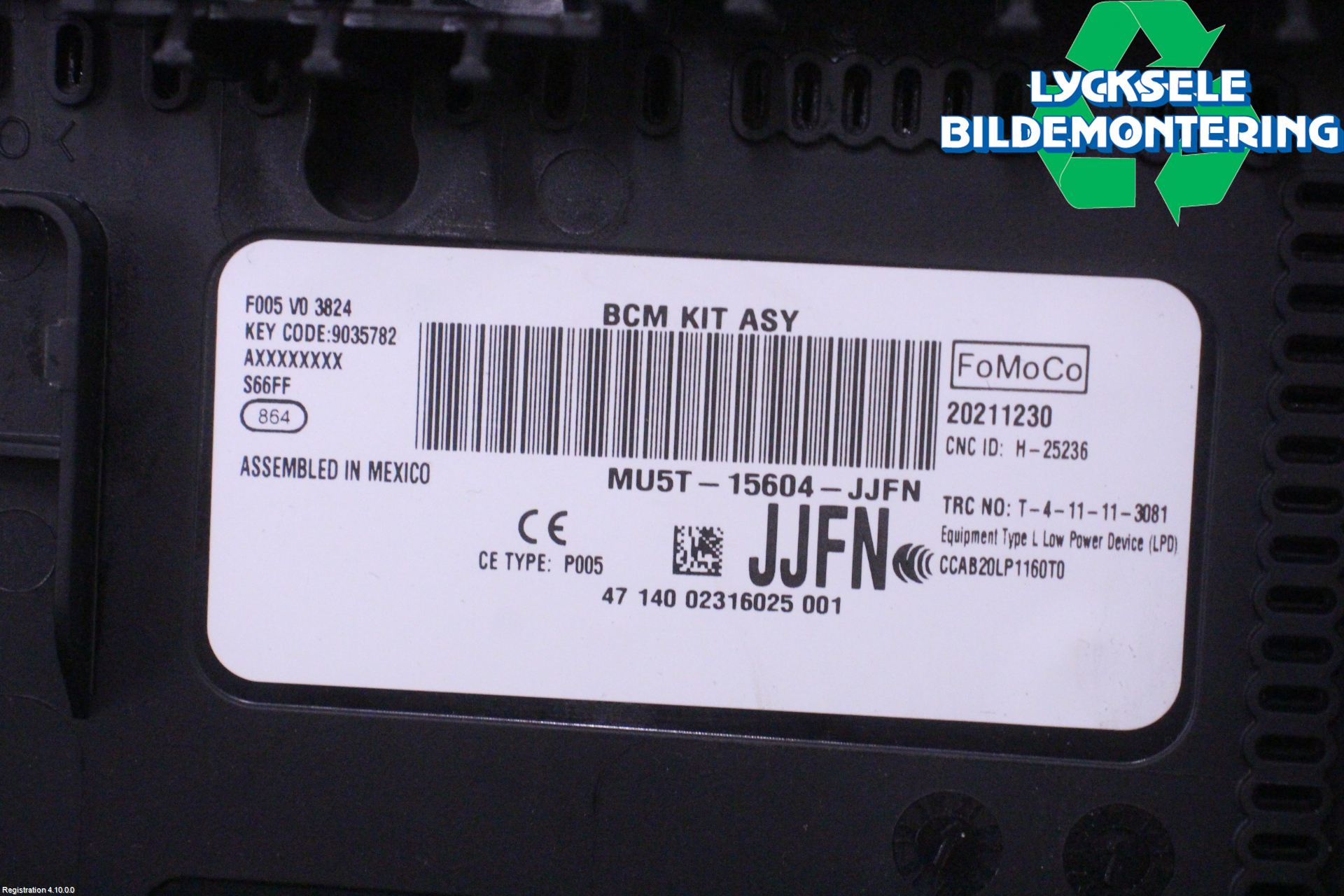 Ford MUSTANG Mach-E 21- Styrenhet Billarm