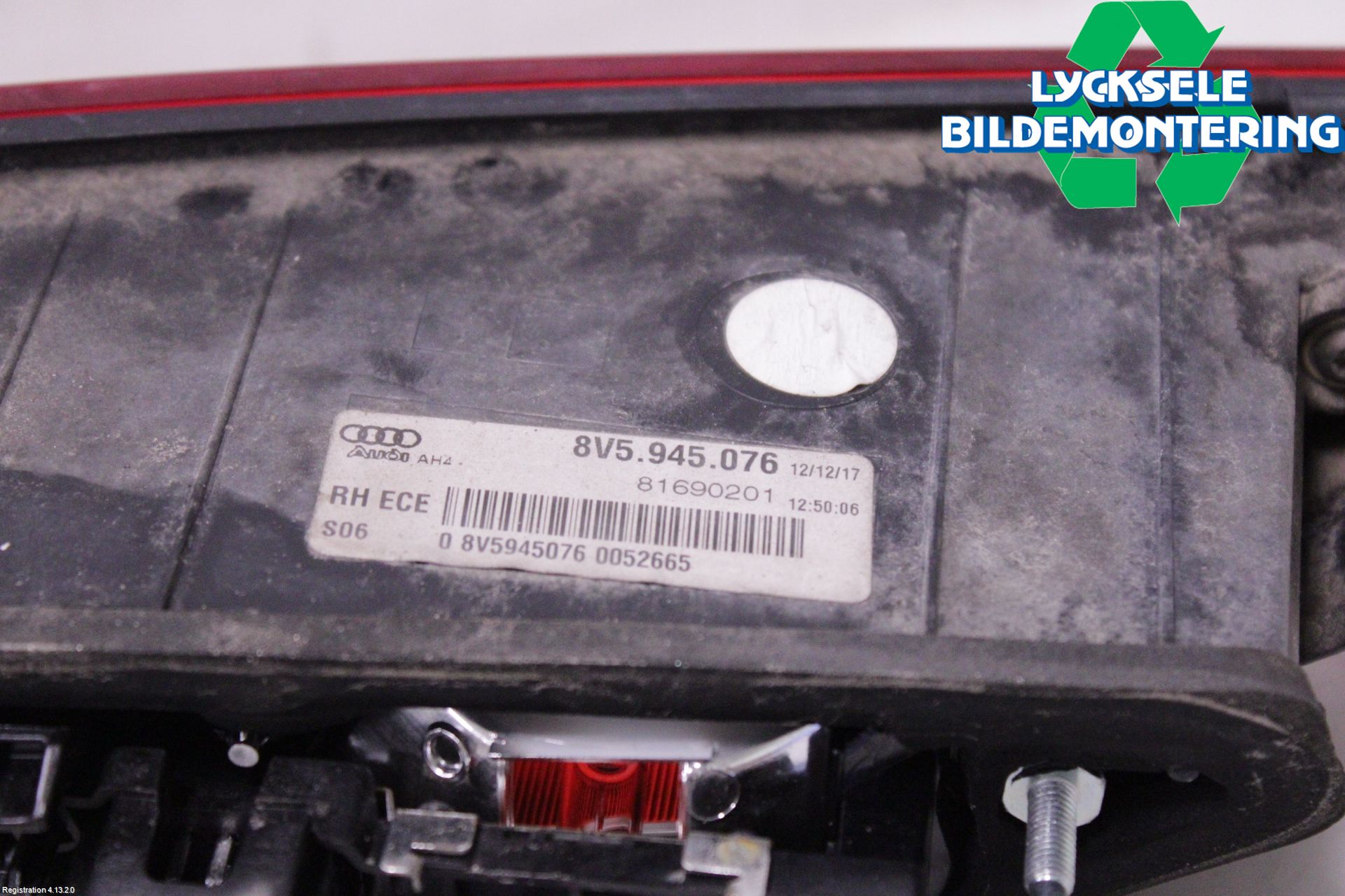 Audi A3/S3 8V 13-20 Bakljus Lucka Hö
