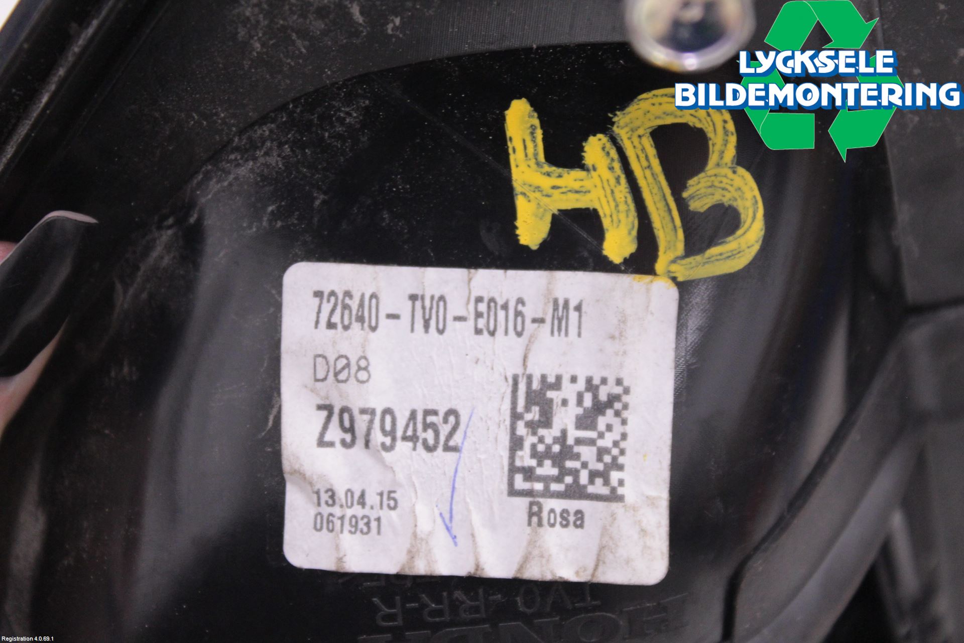Honda CIVIC 12-16 Dörrhandtag Yttre Hö