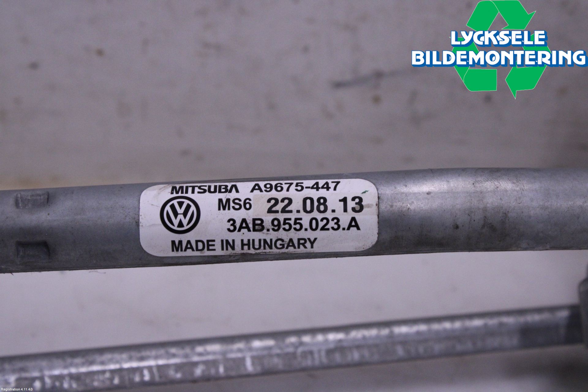 Volkswagen VW PASSAT 11-14 Torkarmekanism Vindruta