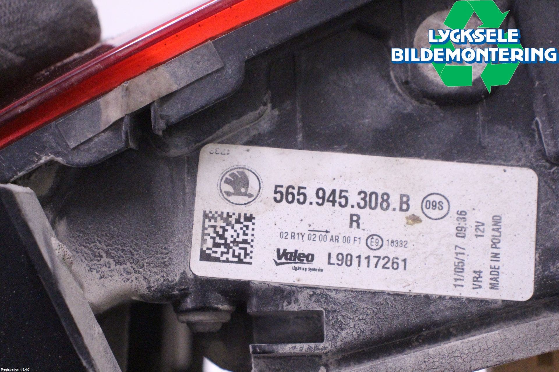 Skoda KODIAQ 17-24 Bakljus Lucka Hö