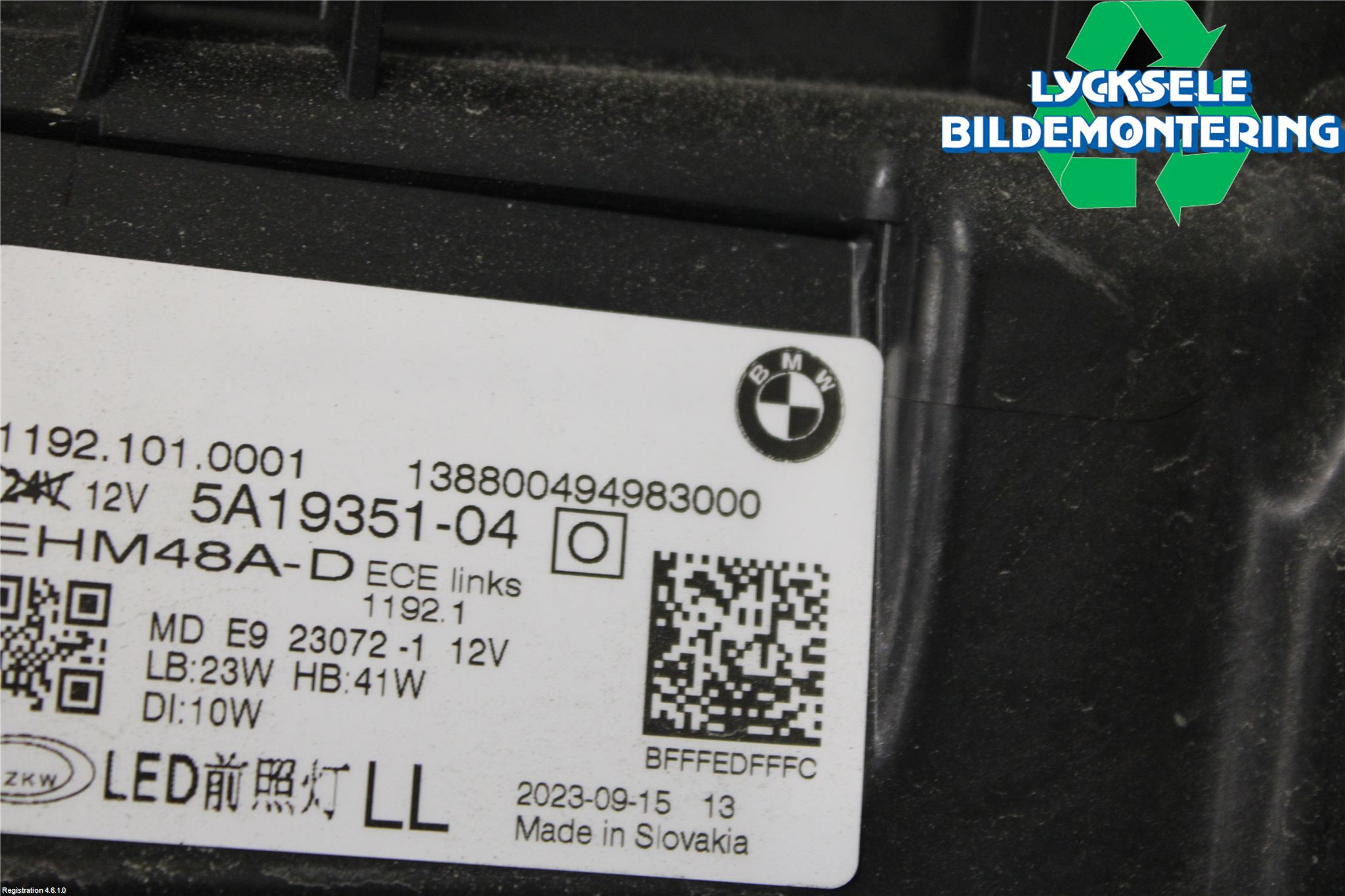 BMW 4/i4 G26 GRAN COUPÉ 21- Strålkastare Vänster