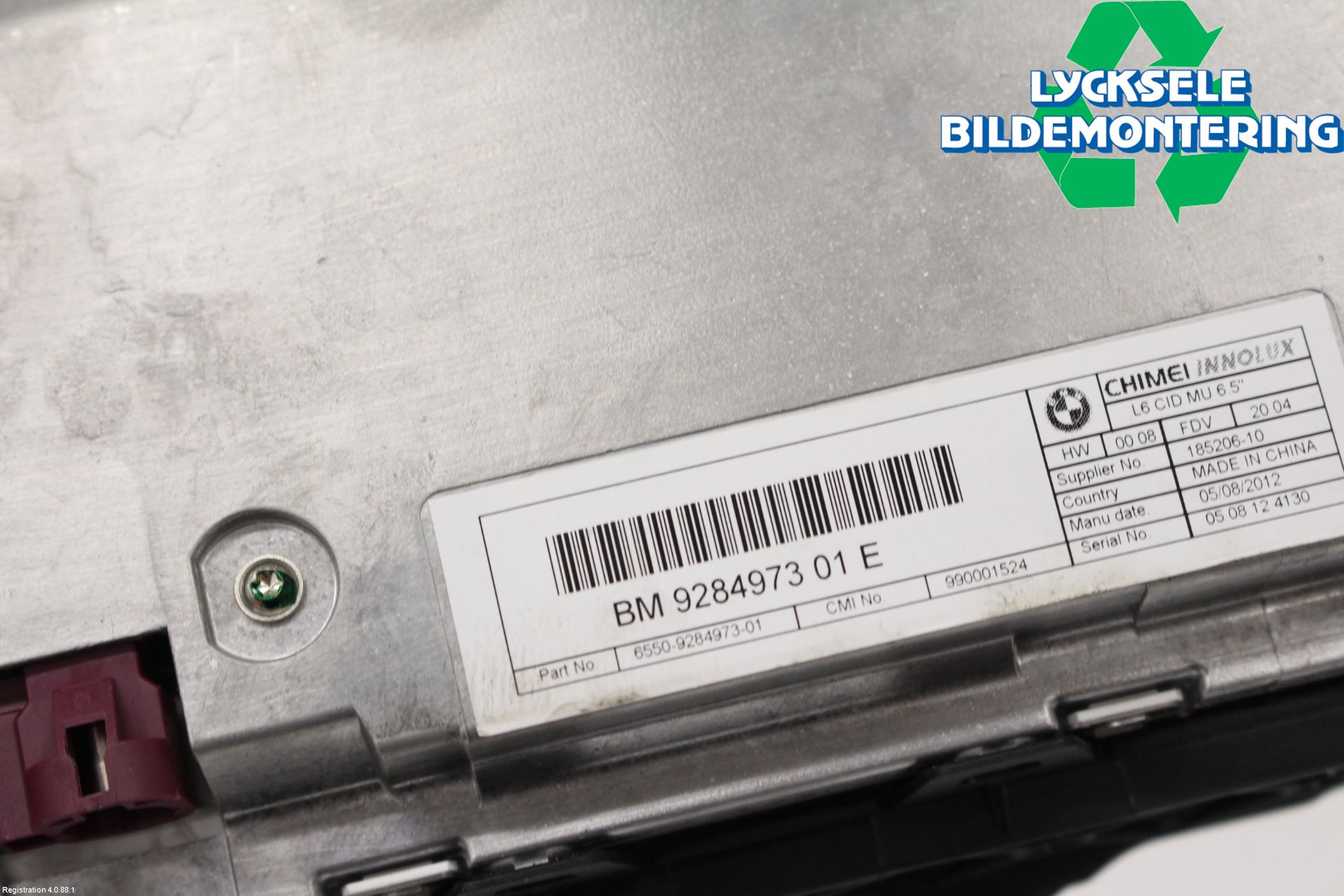 BMW 5 F10/F11/F18 09-17 Bildskärm