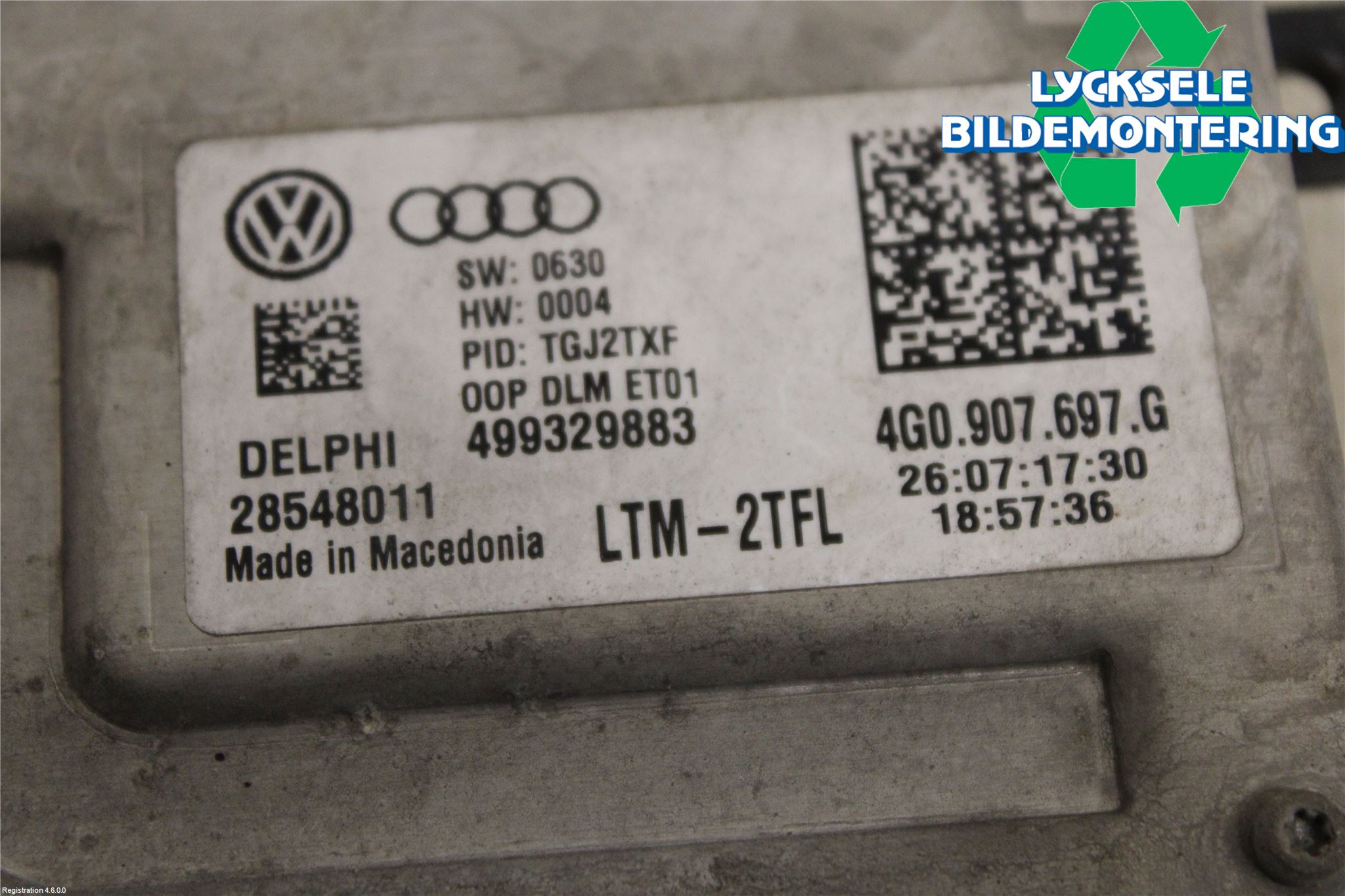 Volkswagen VW AMAROK 2H 10-22 Styrenhet Strålkastare