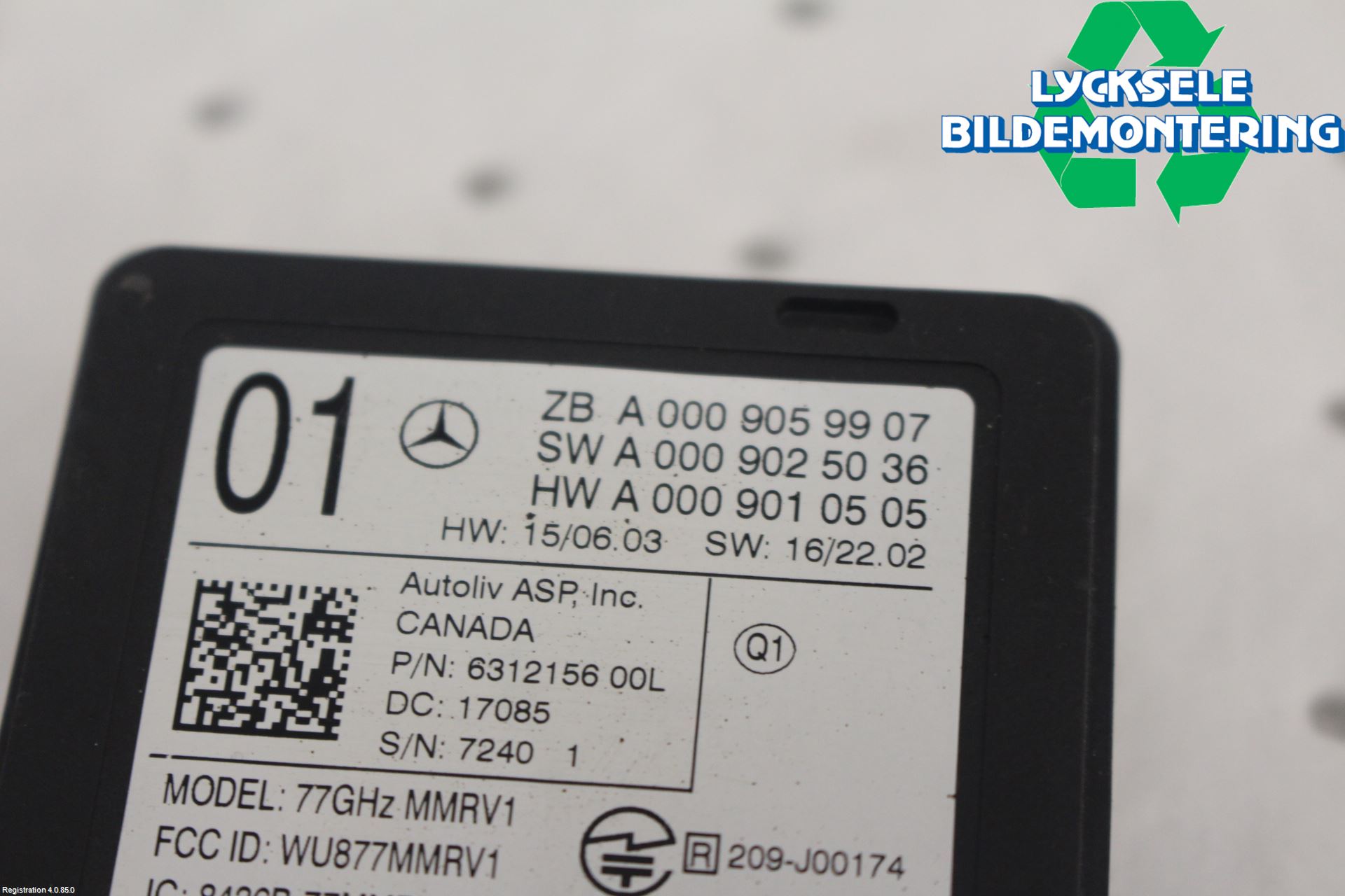 Mercedes-Benz MB E-KLASS (W213) 16-23 Sensor Aktivt Kollisionsskydd