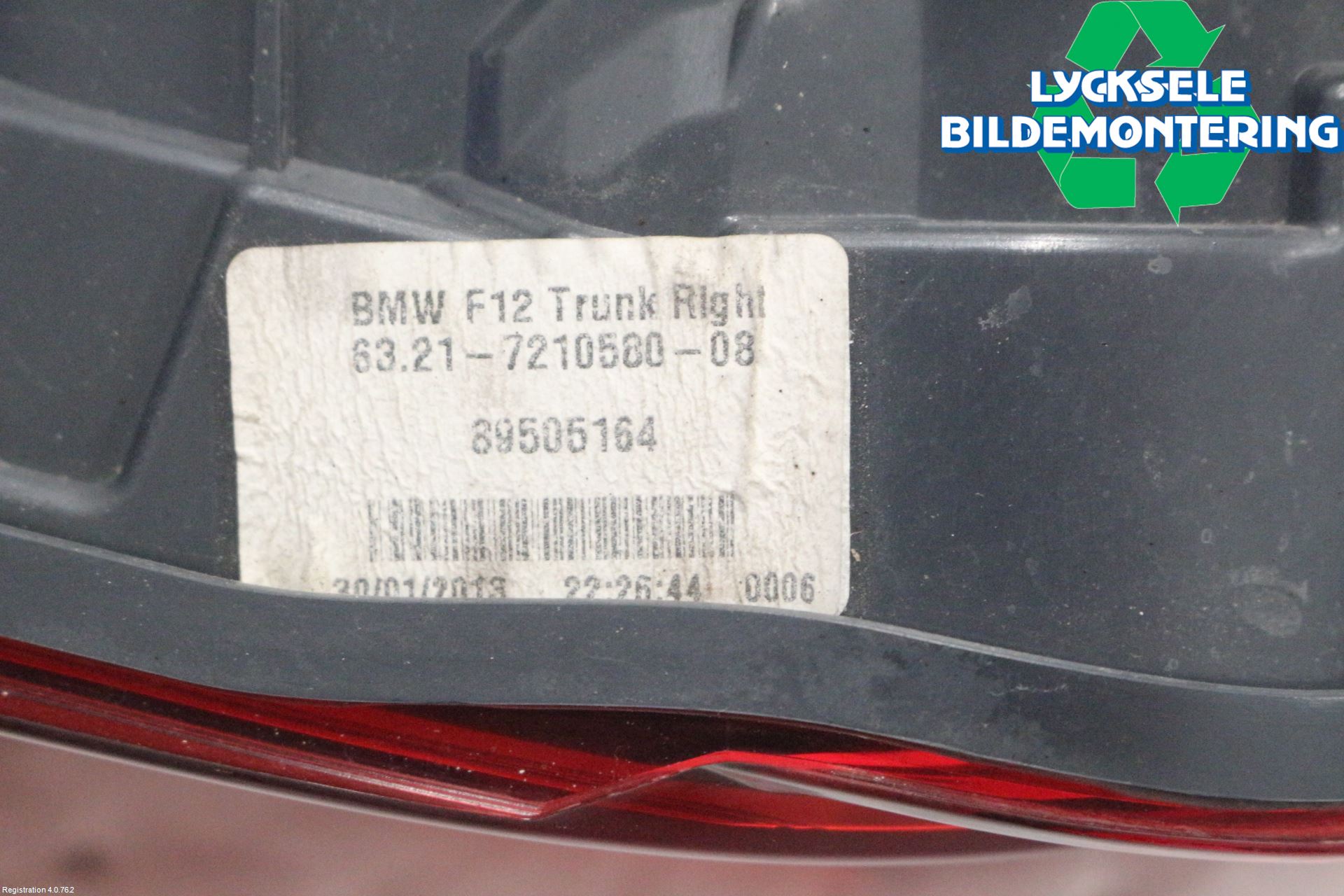 BMW 6 GRAN COUPÉ F06 12-19 Bakljus Lucka Hö