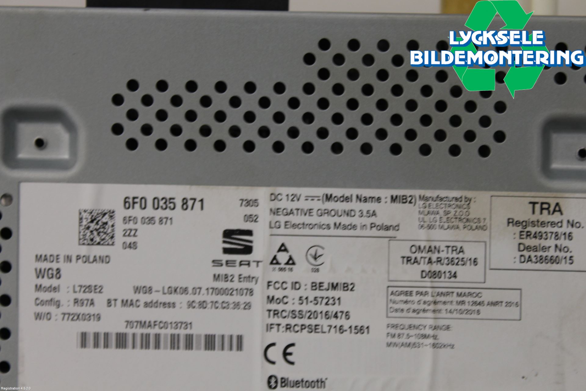 Seat IBIZA V 17-20 Cd Radio - Multimediapanel