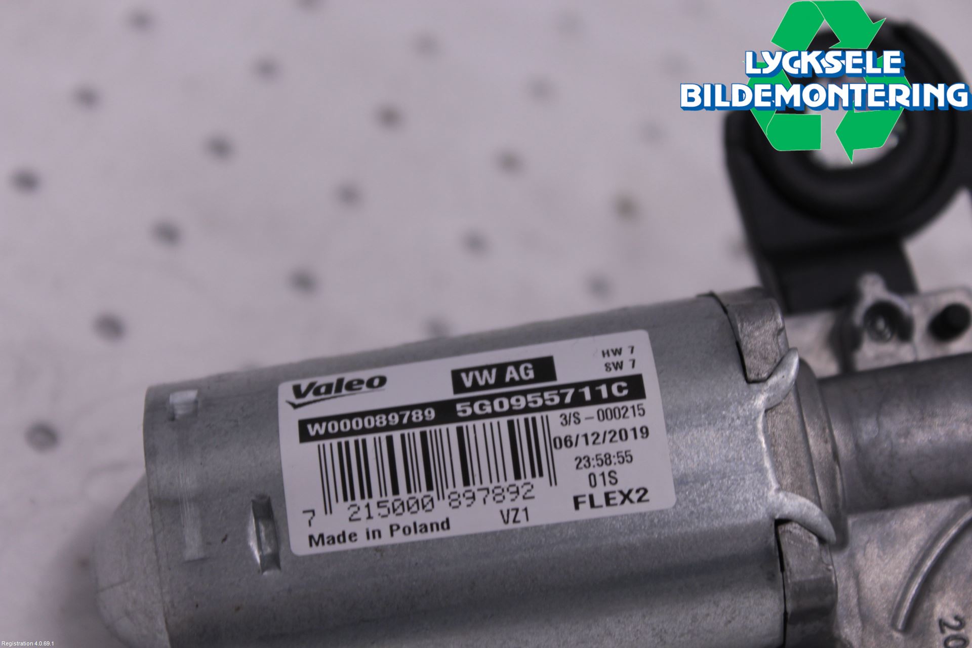 Volkswagen VW GOLF / E-GOLF VII 13-20 Torkarmotor Baklucka