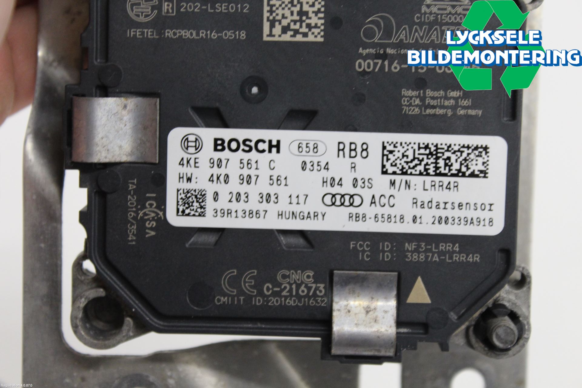 Audi E-TRON, S GE 19- Sensor Adaptiv Farthållare