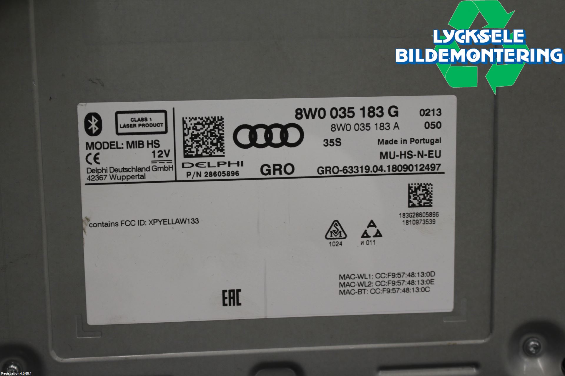 Audi A4/S4 B9 16-19 Cd Radio - Multimediapanel