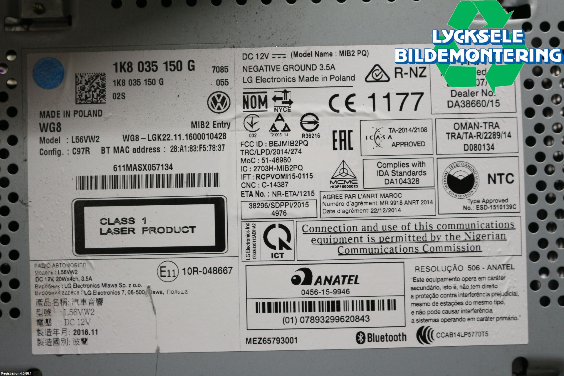 Volkswagen VW CADDY 16-20 Cd Radio - Multimediapanel