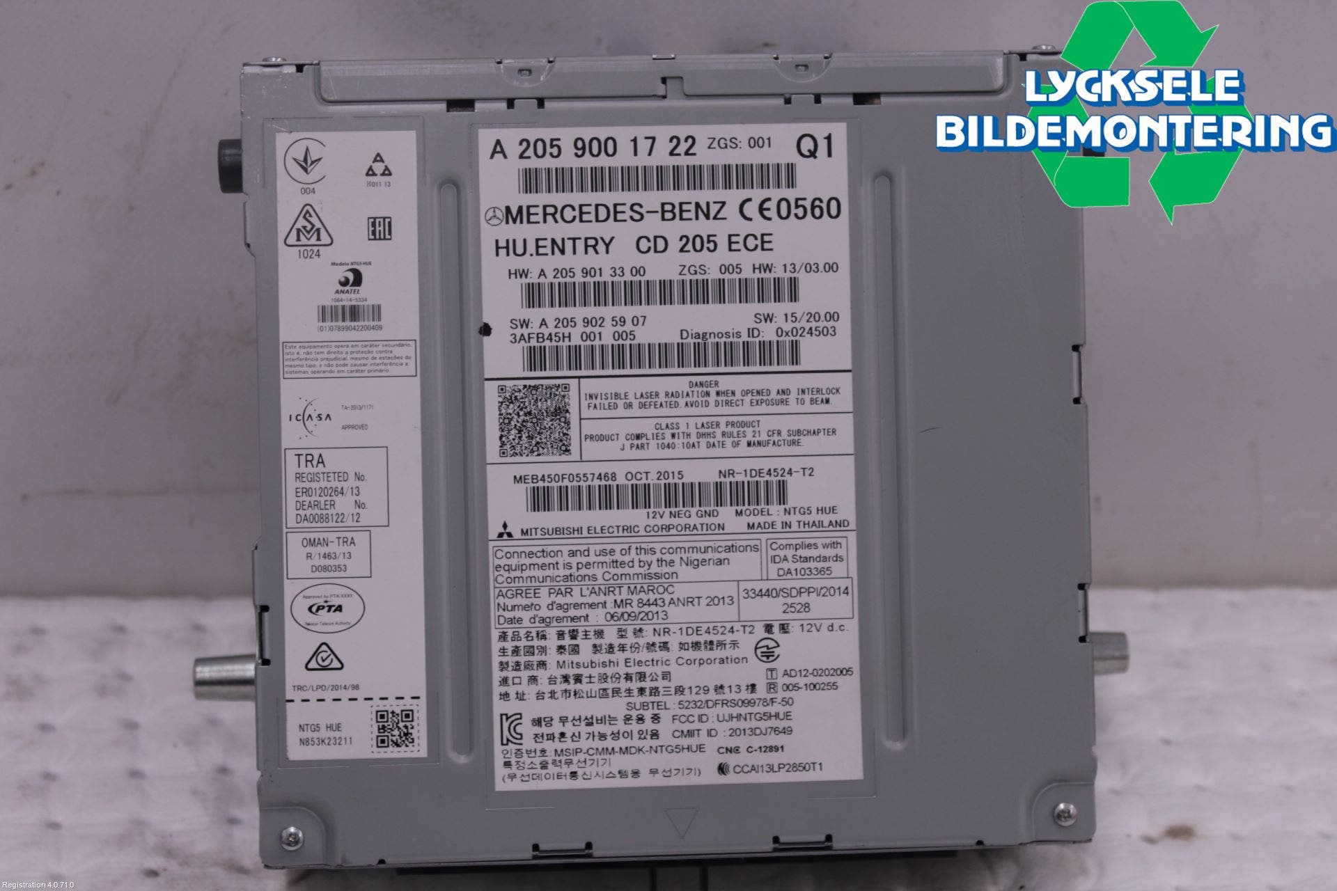 Mercedes-Benz MB C-KLASS (W205) 14-21 Cd Radio - Multimediapanel