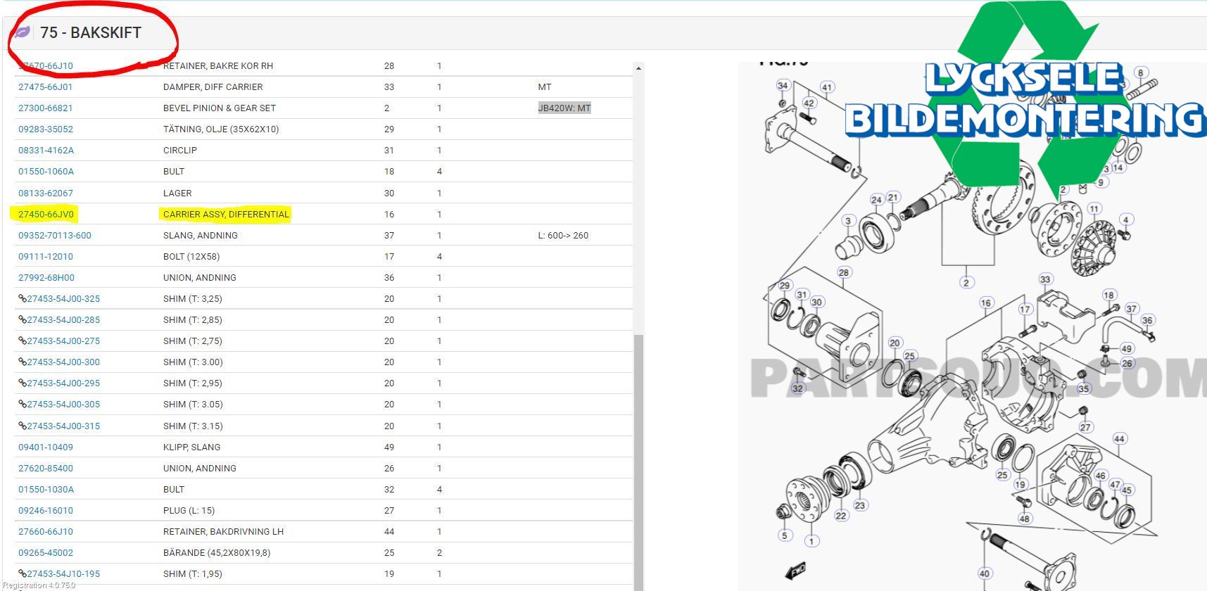 Suzuki GRAND VITARA II 06-14 Bakväxel-Diff