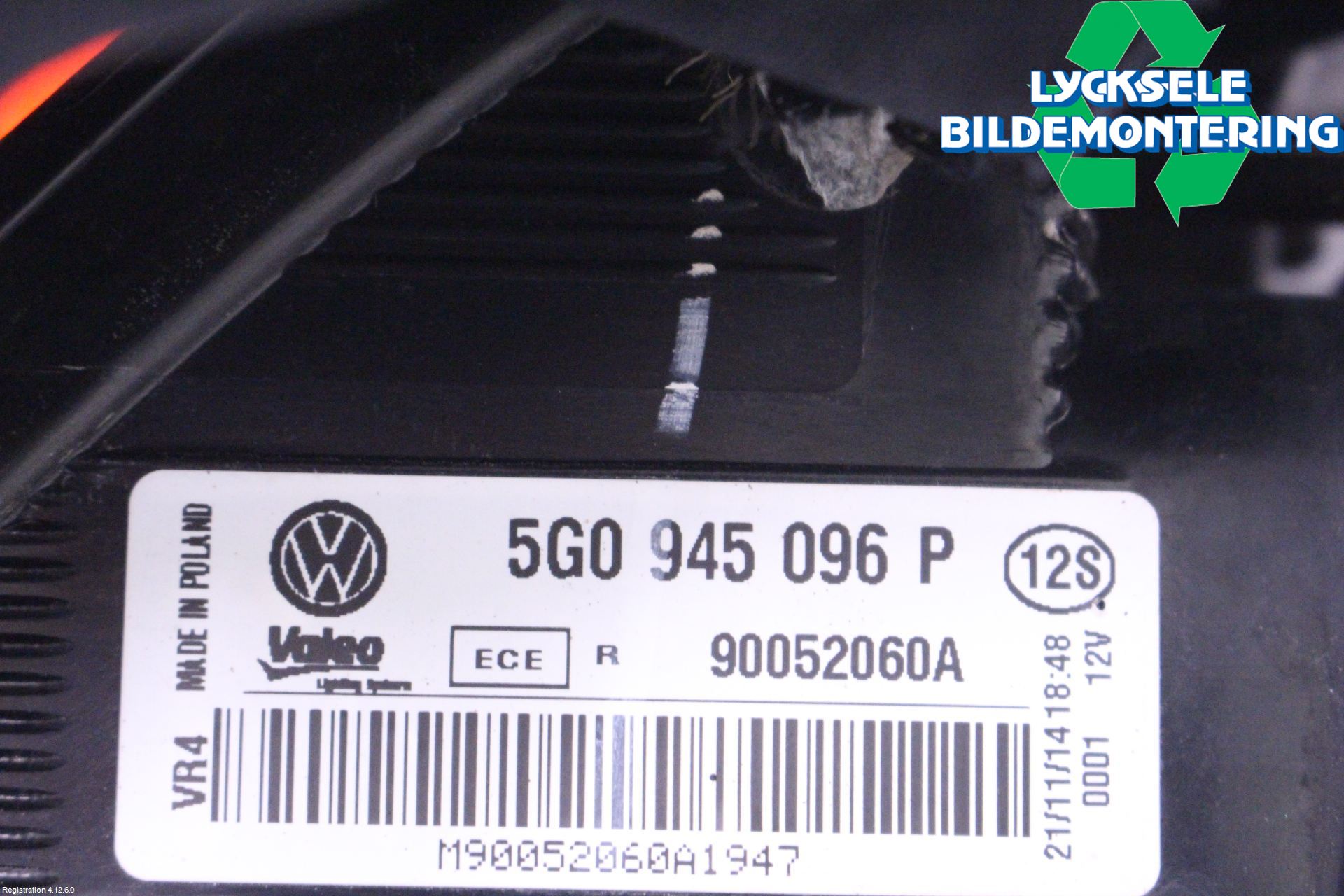 Volkswagen VW GOLF / E-GOLF VII 13-20 Bakljus Höger