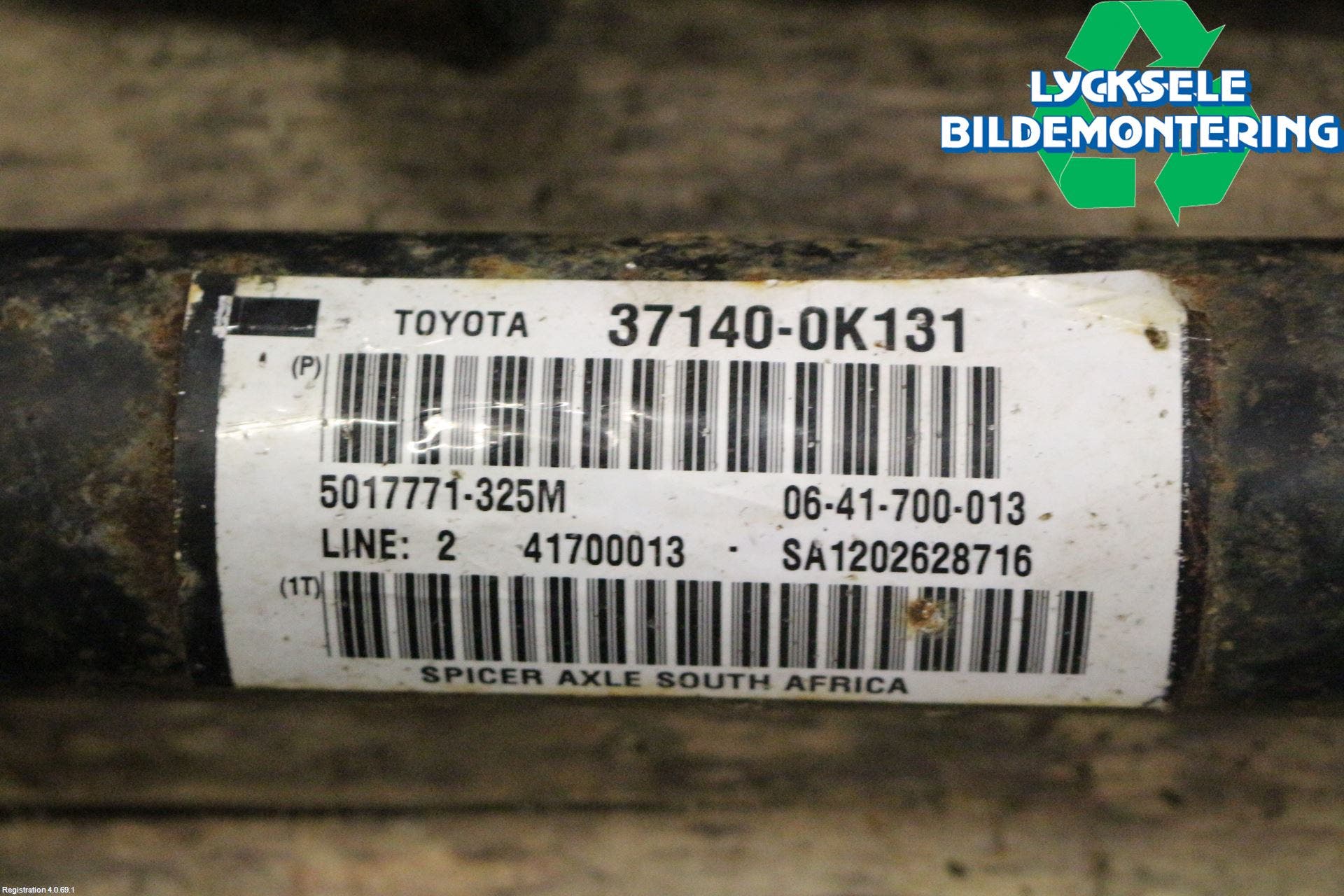 Toyota HILUX 05-16 Mellanaxel Främre 4Wd