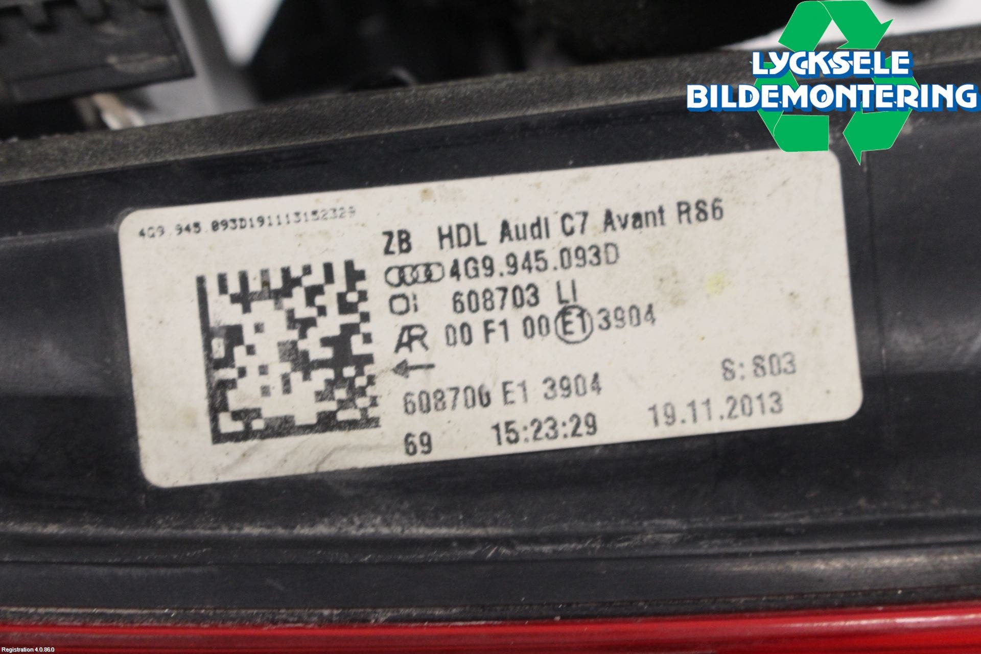 Audi A6/S6 4G 11-18 Bakljus Lucka Vä