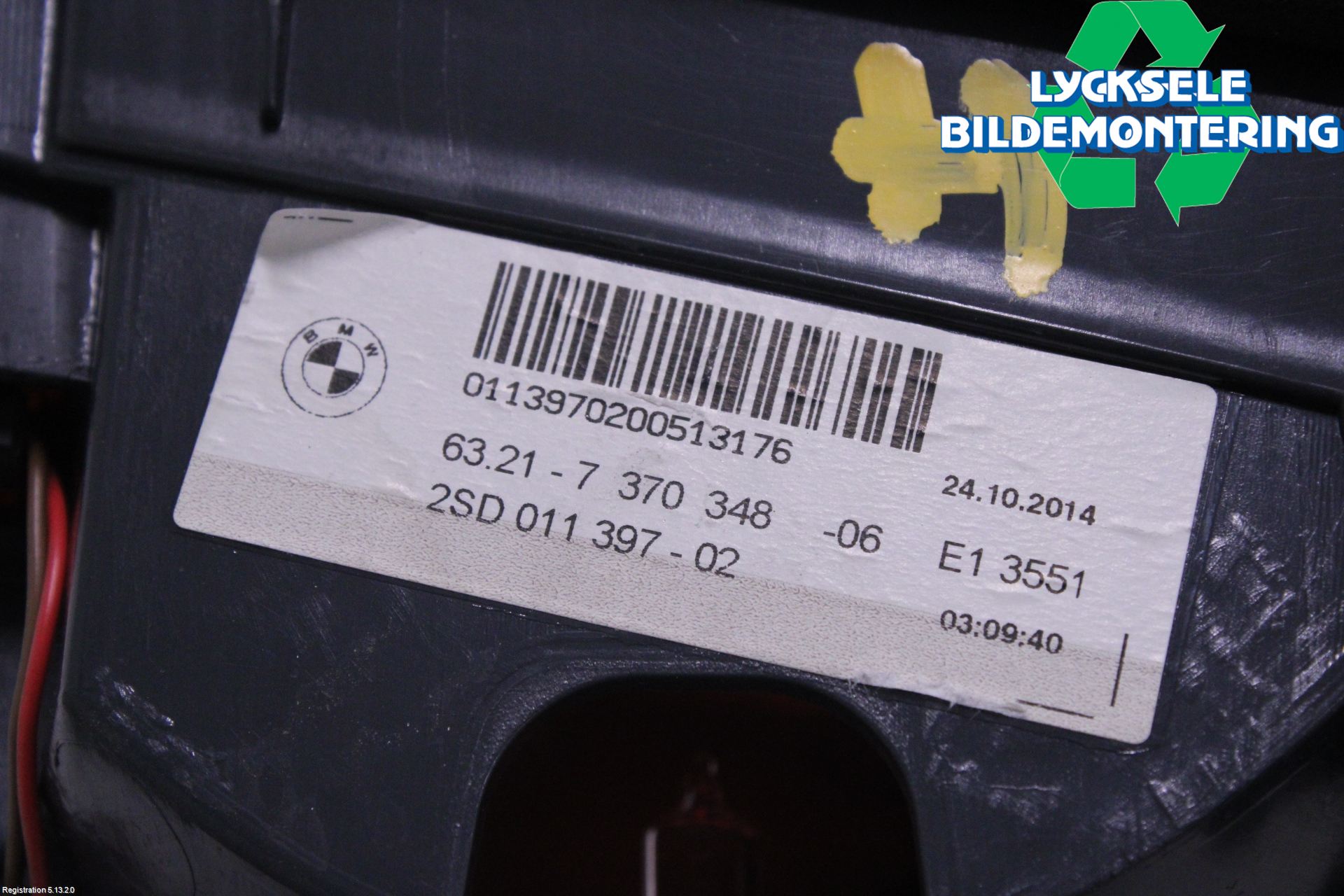 BMW 5 F10/F11/F18 09-17 Bakljus Lucka Hö