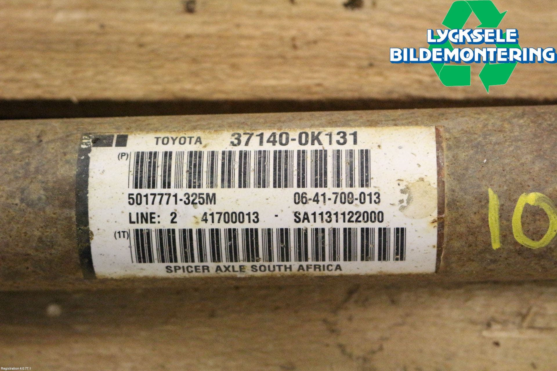 Toyota HILUX 05-16 Mellanaxel Främre 4Wd