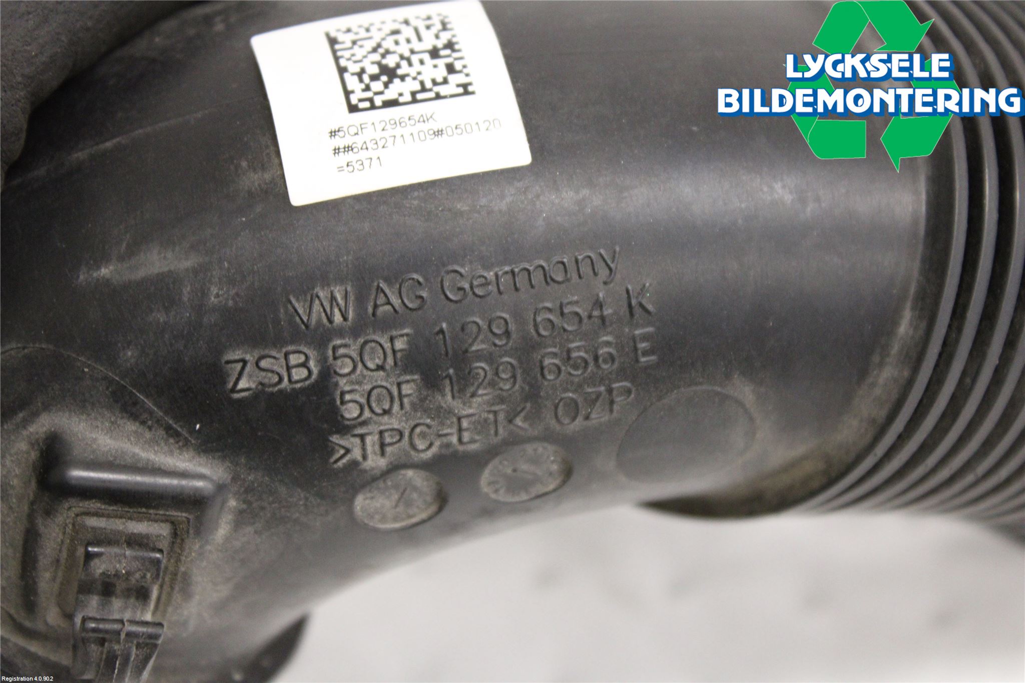 Volkswagen VW TIGUAN 16-24 Laddluft-Intercoolerrör