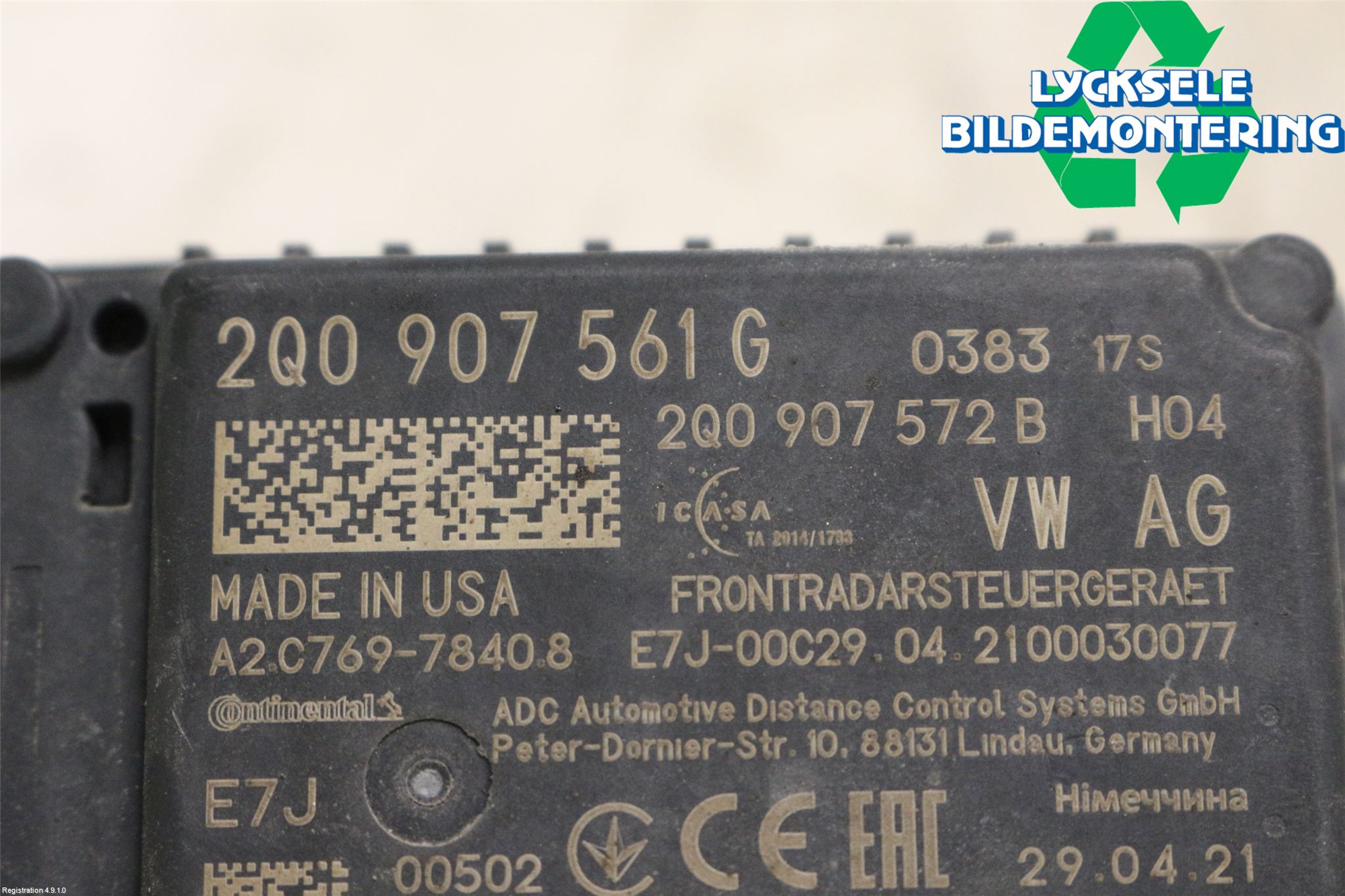 Volkswagen VW TIGUAN 16-24 Sensor Adaptiv Farthållare