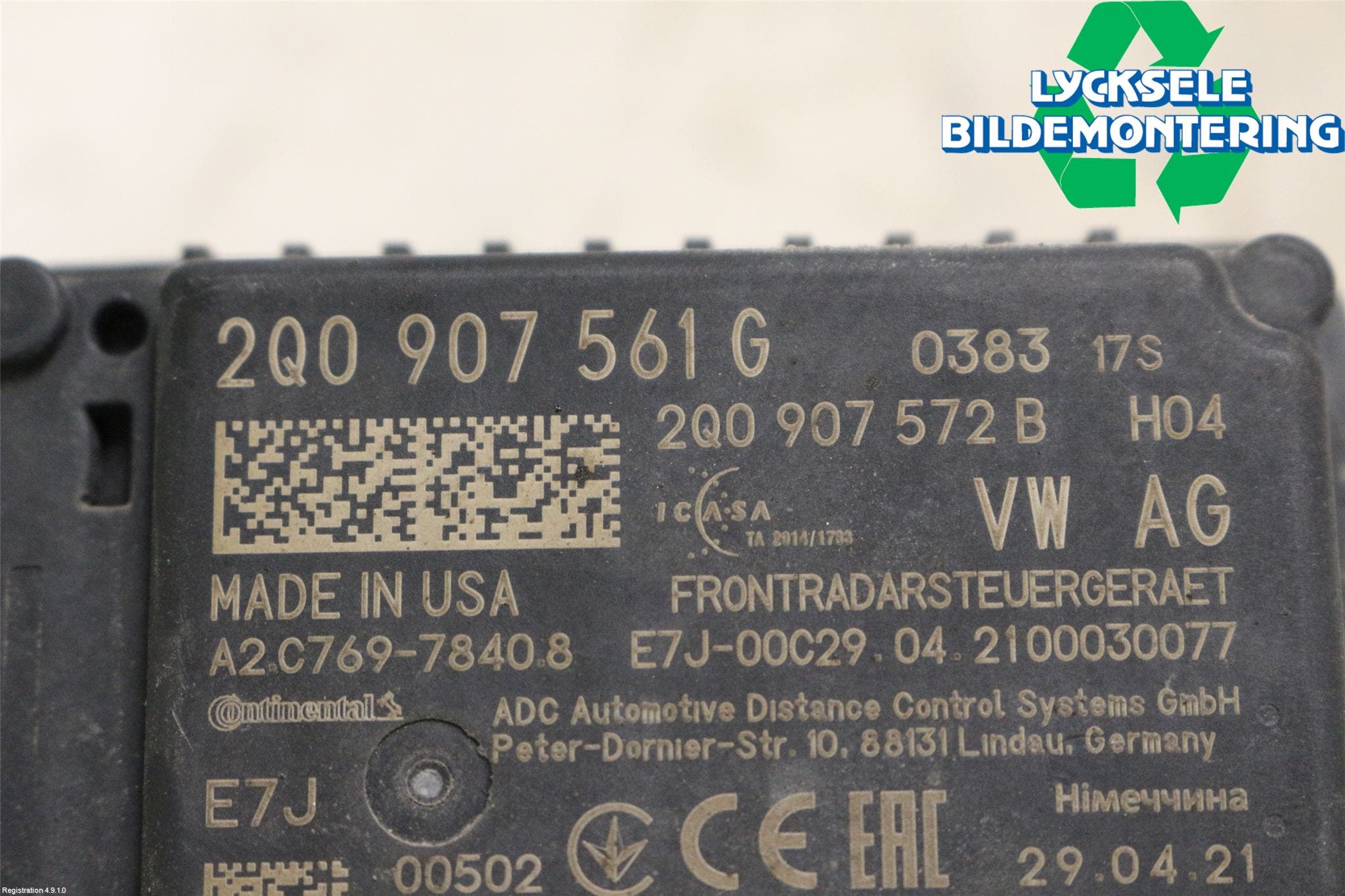 Volkswagen VW TIGUAN 16-24 Sensor Adaptiv Farthållare