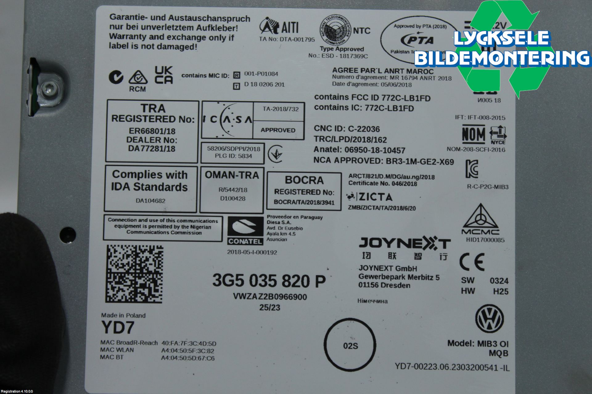 Volkswagen VW T-ROC 18- Cd Radio - Multimediapanel