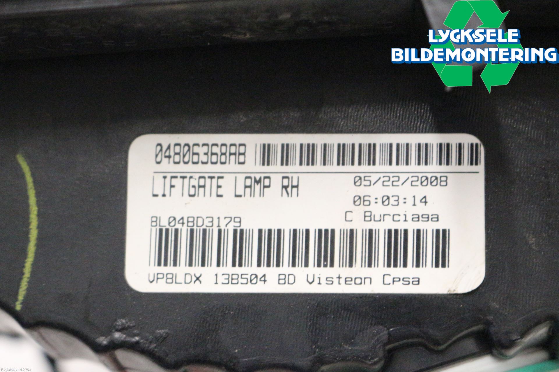 Dodge JOURNEY Bakljus Lucka Hö