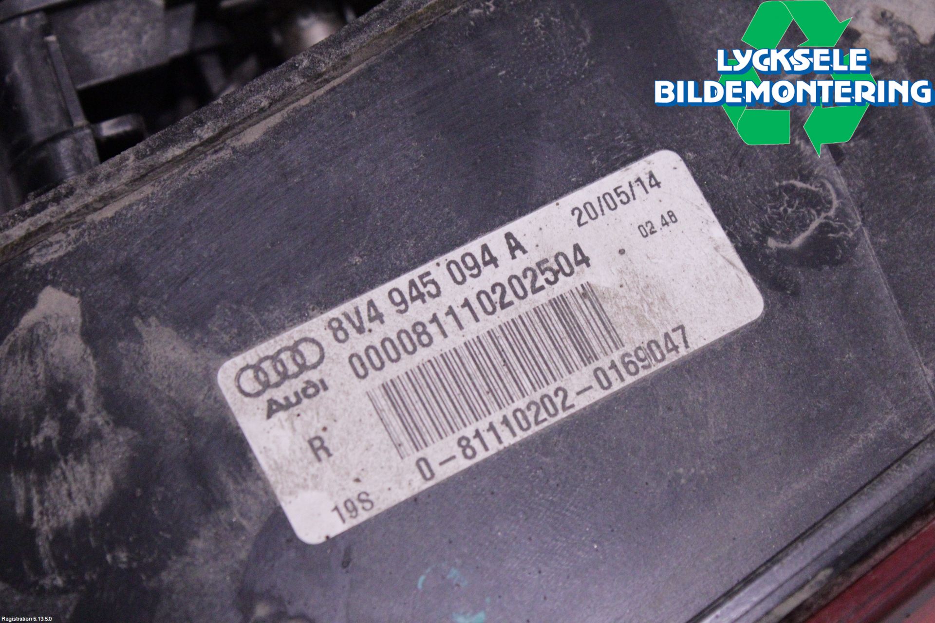 Audi A3/S3 8V 13-20 Bakljus Lucka Hö